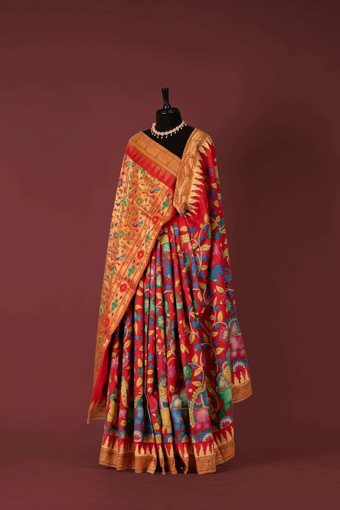 Traditional Kalamkari Saree