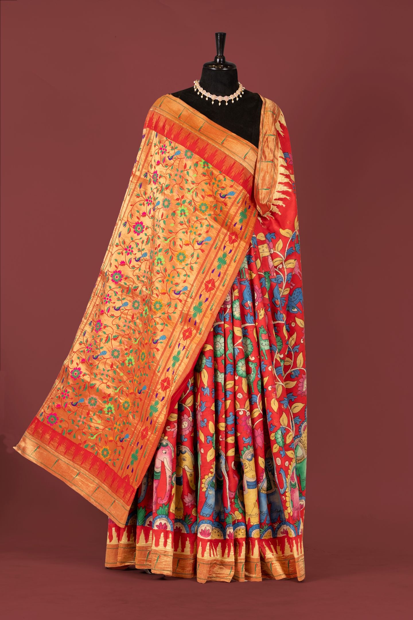 Traditional Kalamkari Saree