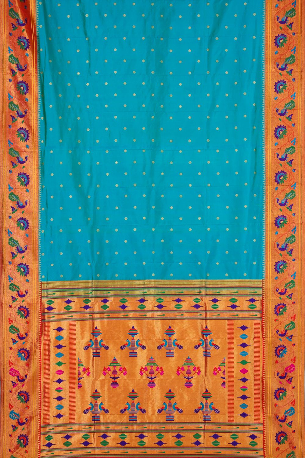 Traditional Peacock Meena Border Saree