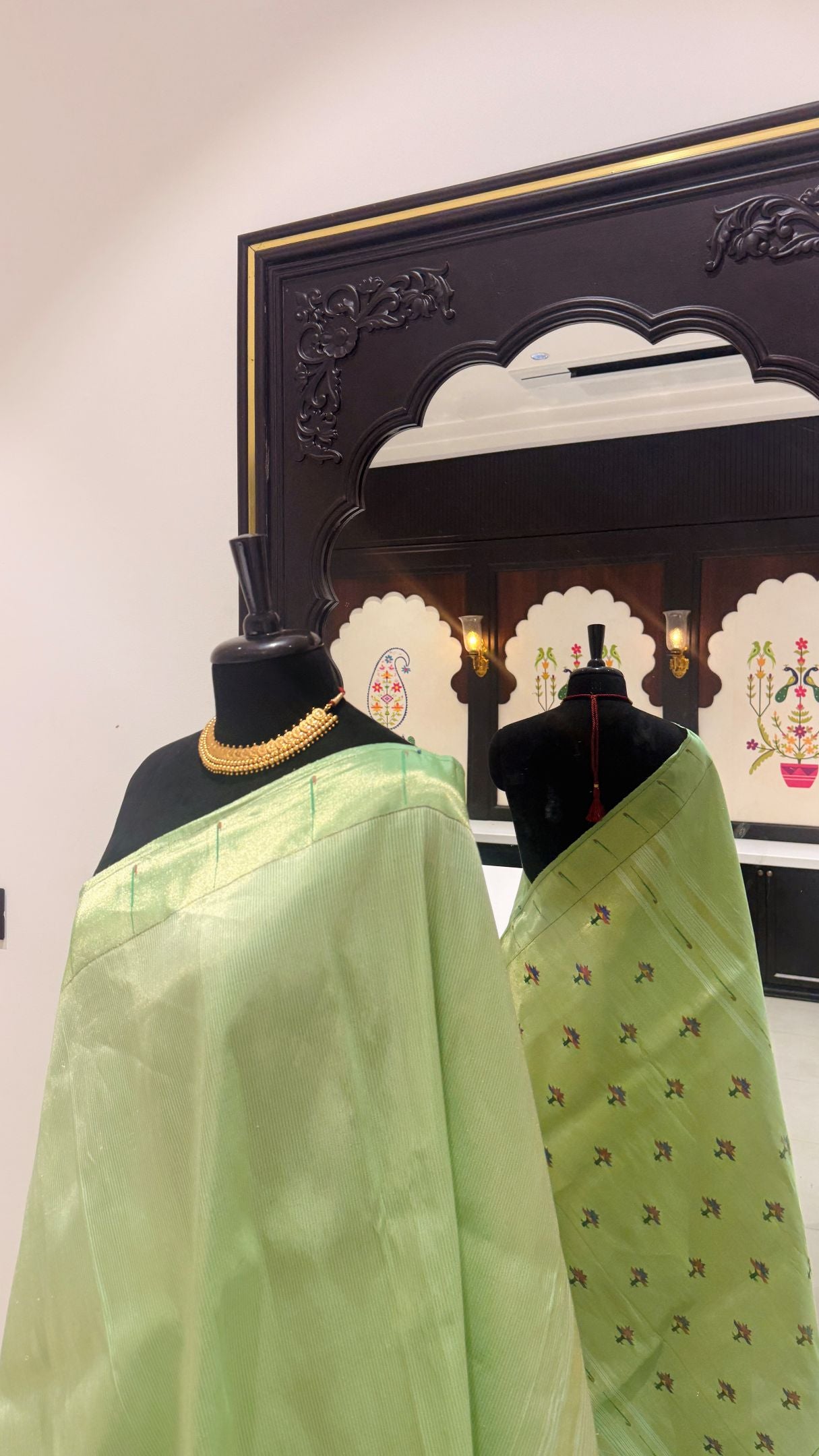 Handwoven Stripe Tissue Designer Muniya Paithani
