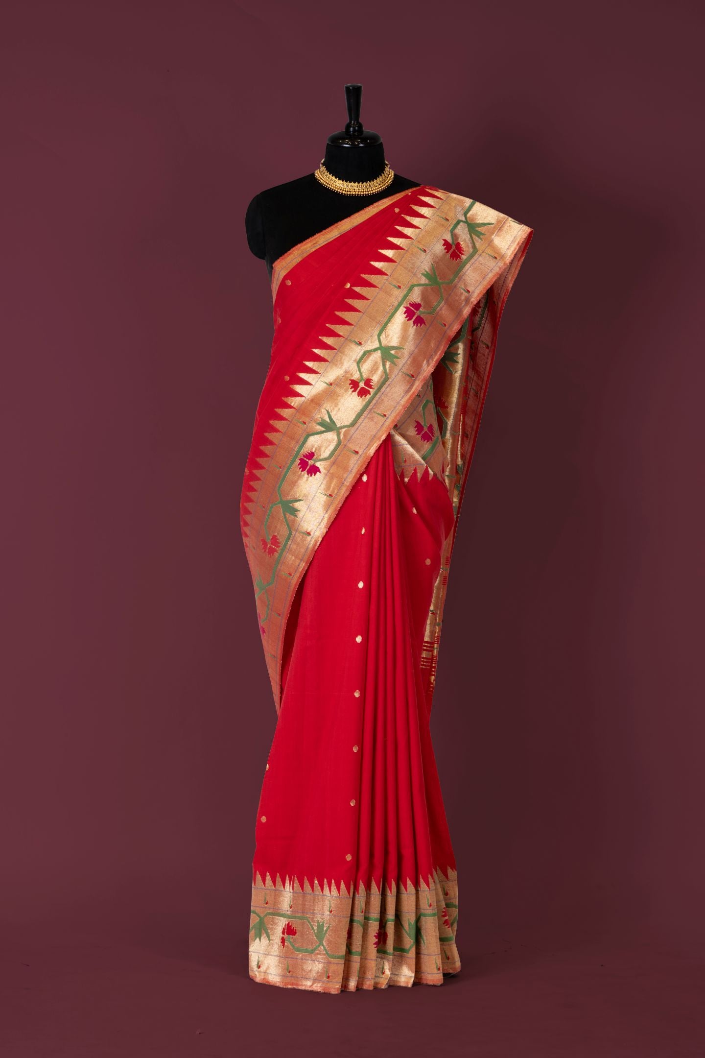 Handloom Cotton Asawali Paithani