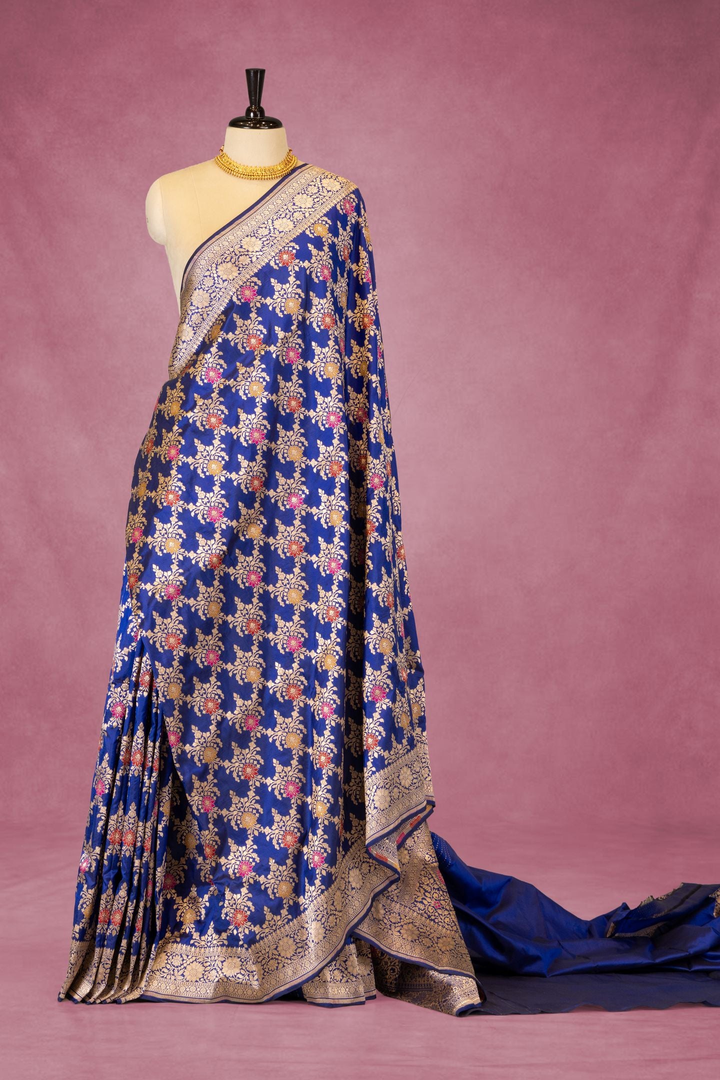 Banarasi Katan Meena Jaal Saree