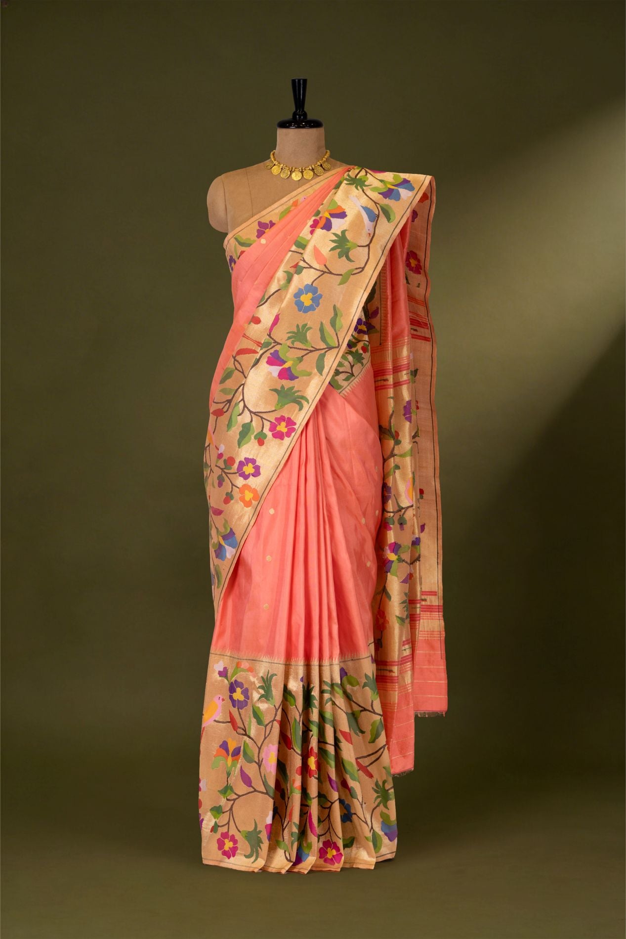 Handloom Half Allover Brocade Paithani