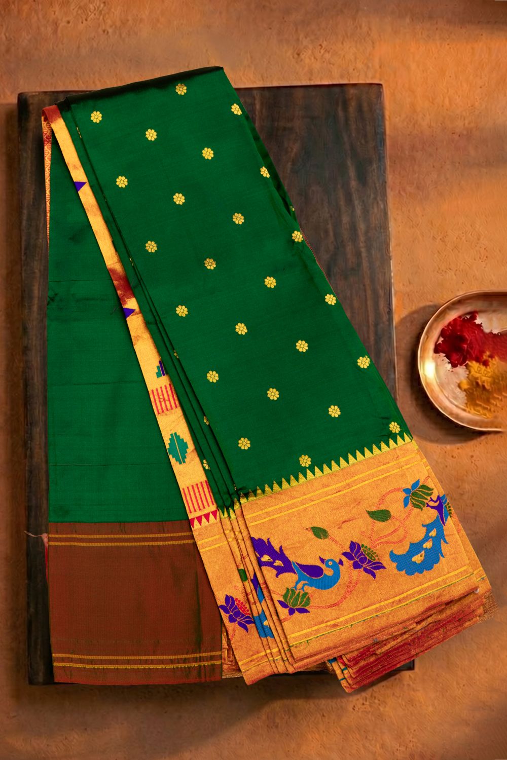 Traditional Peacock Meena Border Saree