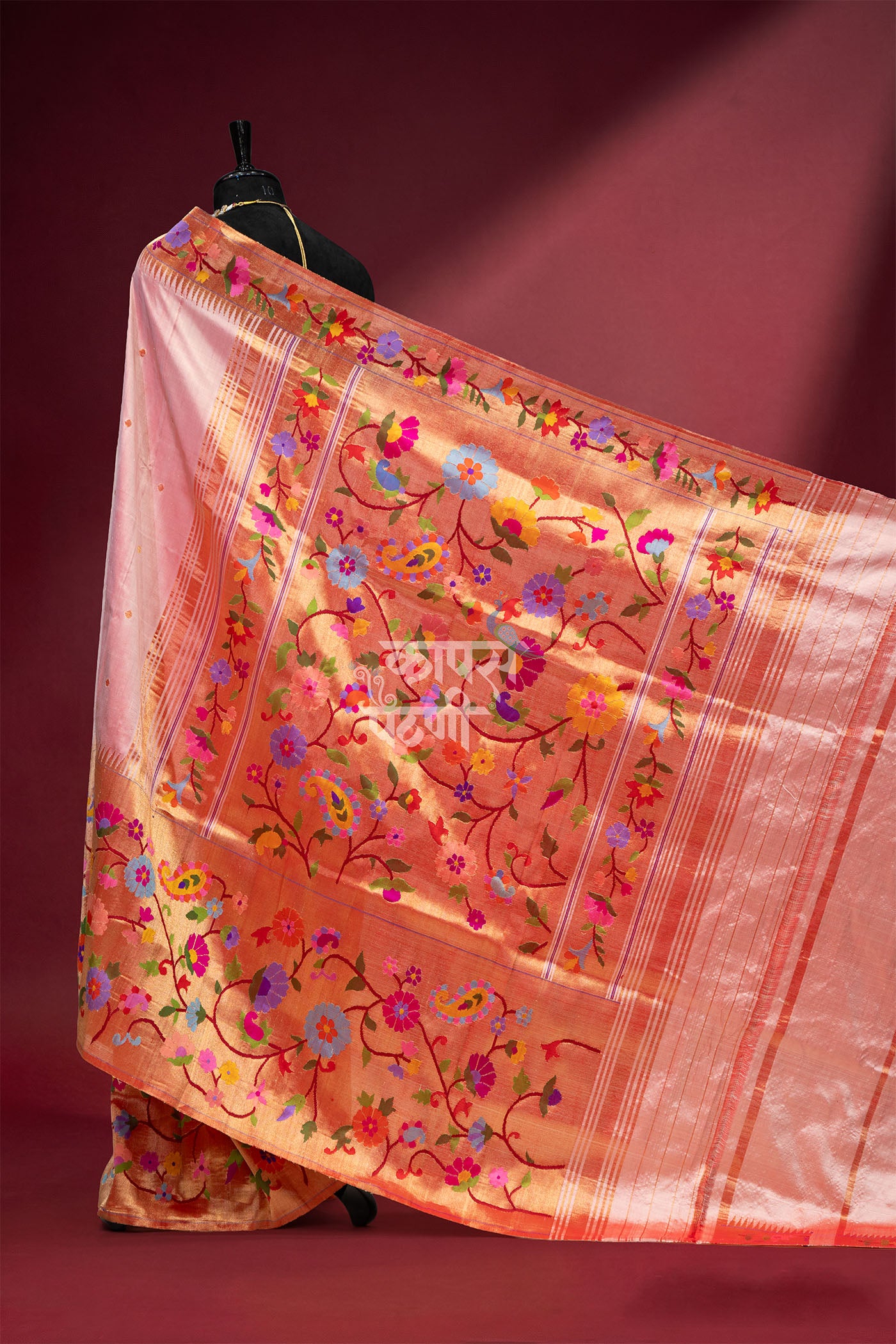 Hand Woven Half All Over Brocade Paithani