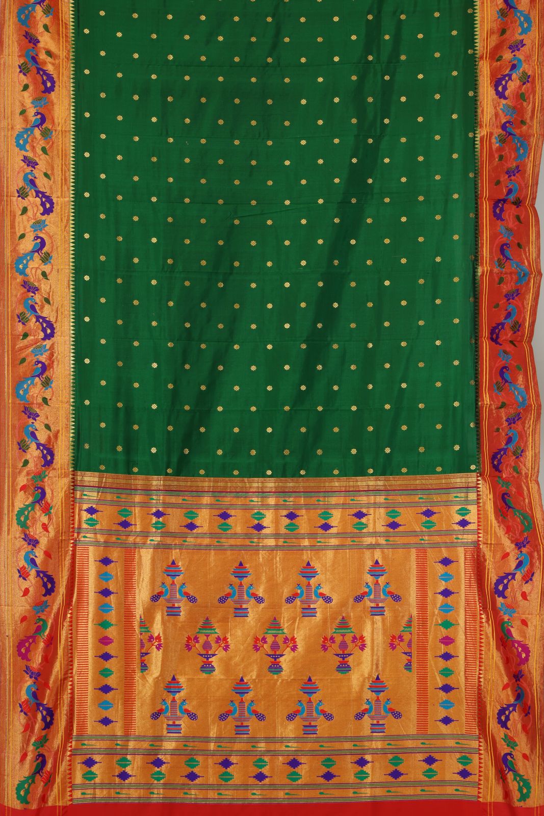 Traditional Peacock Meena Border Saree