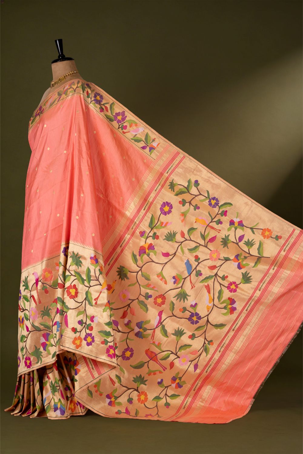 Handloom Half Allover Brocade Paithani