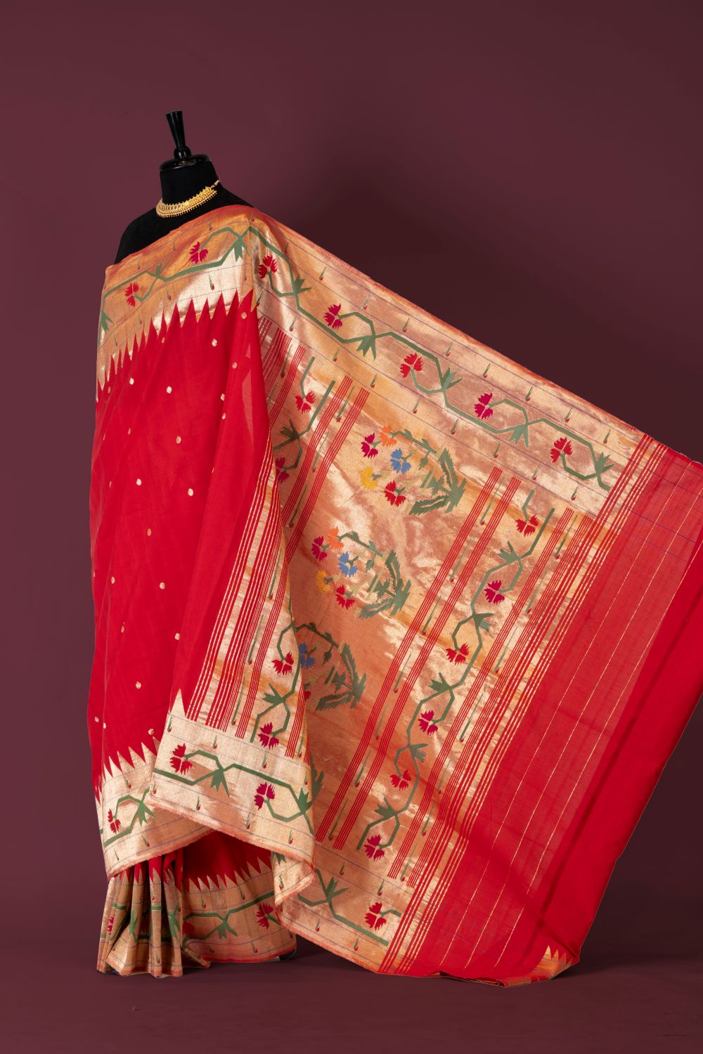 Handloom Cotton Asawali Paithani