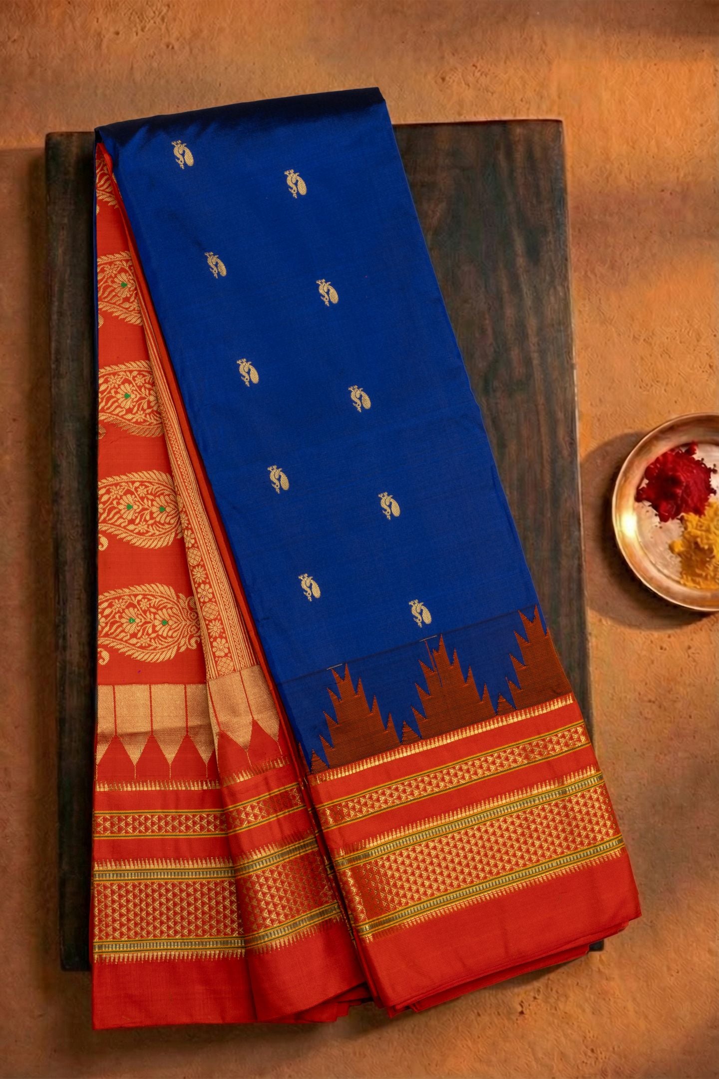 Traditional Irkal Temple Border Mango Rich Pallu Saree