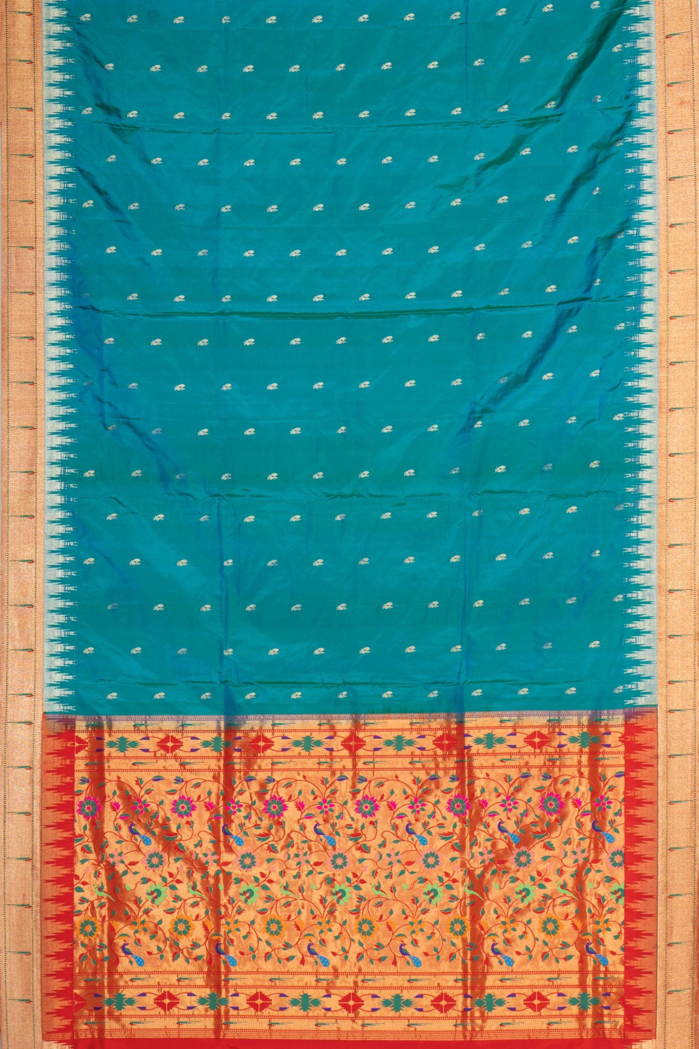 Traditional Pure Silk Temple Muniya Border Saree