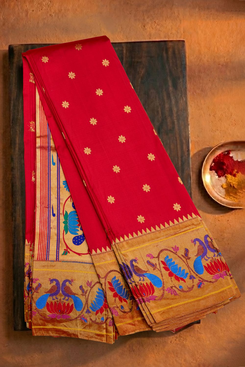 Traditional Peacock Meena Border Saree