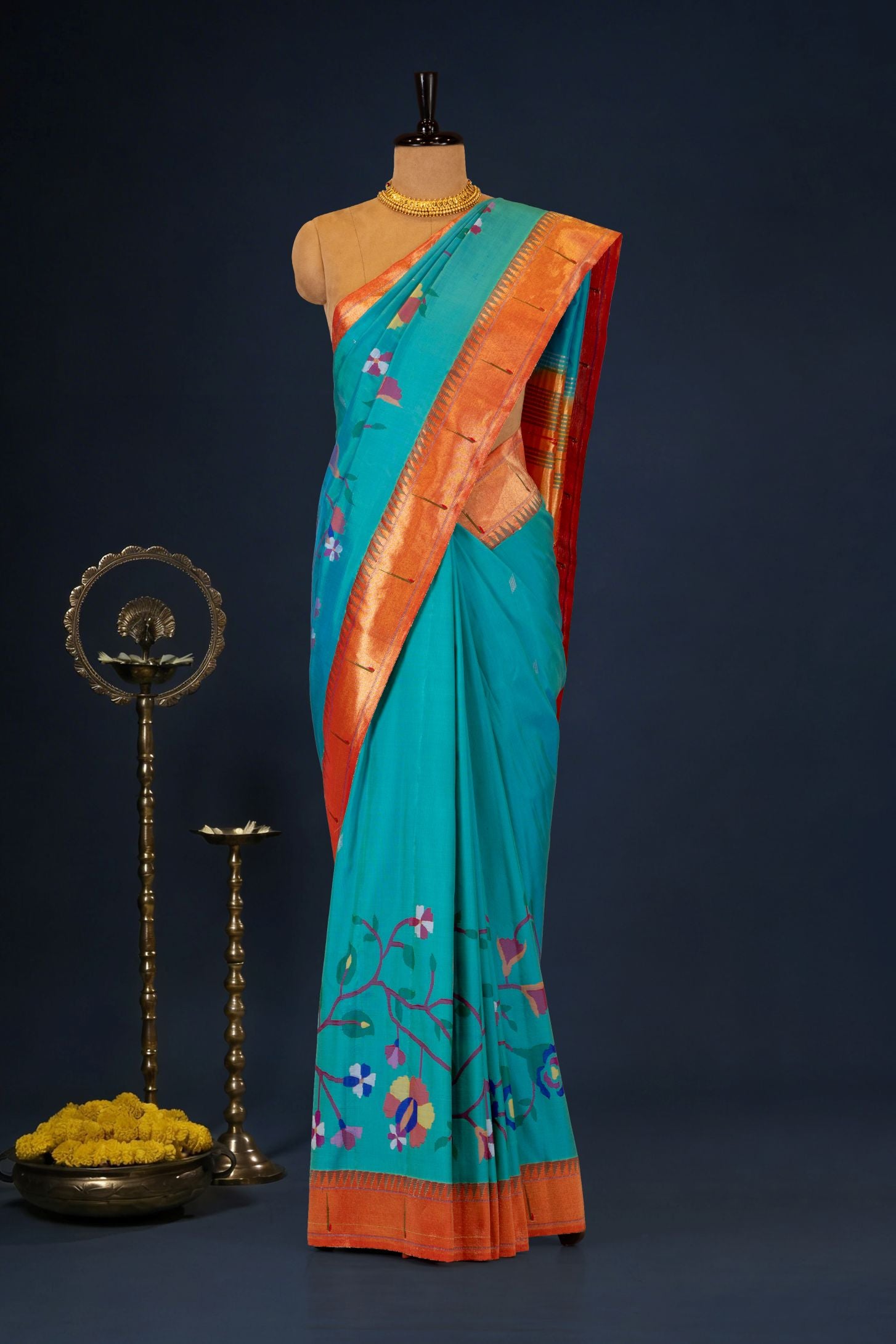 Handloom Half Allover Brocade Paithani