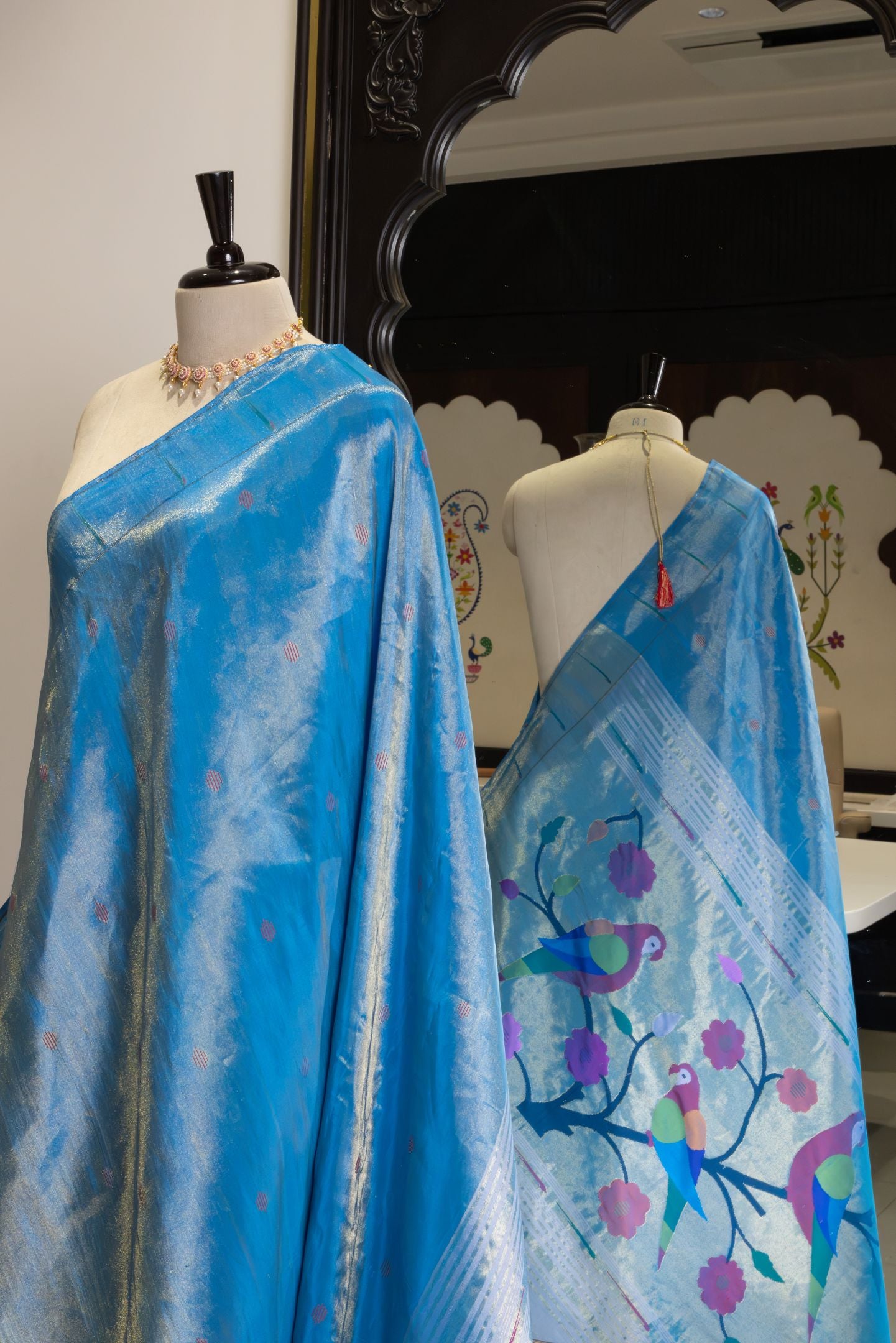 Handloom Tissue Designer Muniya Paithani