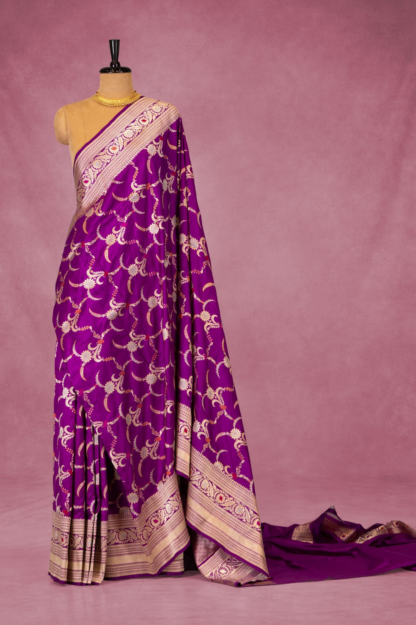 Banarasi Katan Meena Jaal Saree