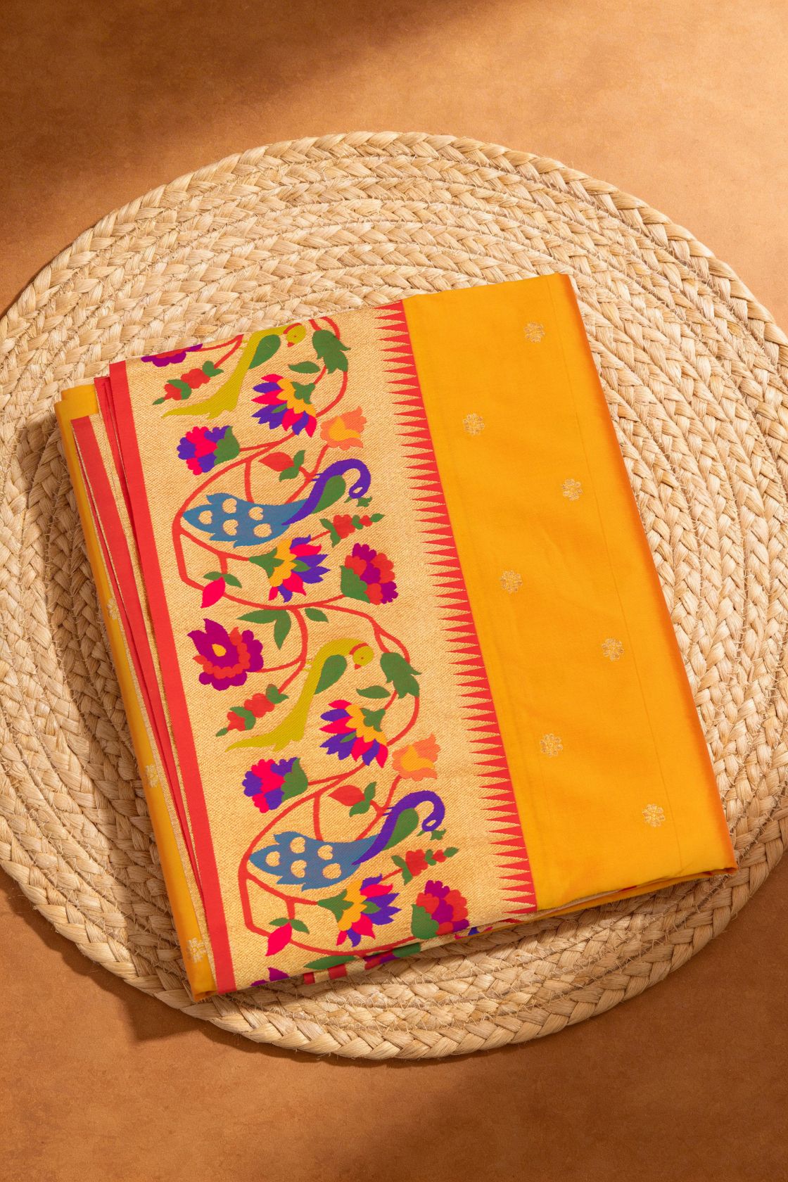 Designer Peacock Parrot Border Saree