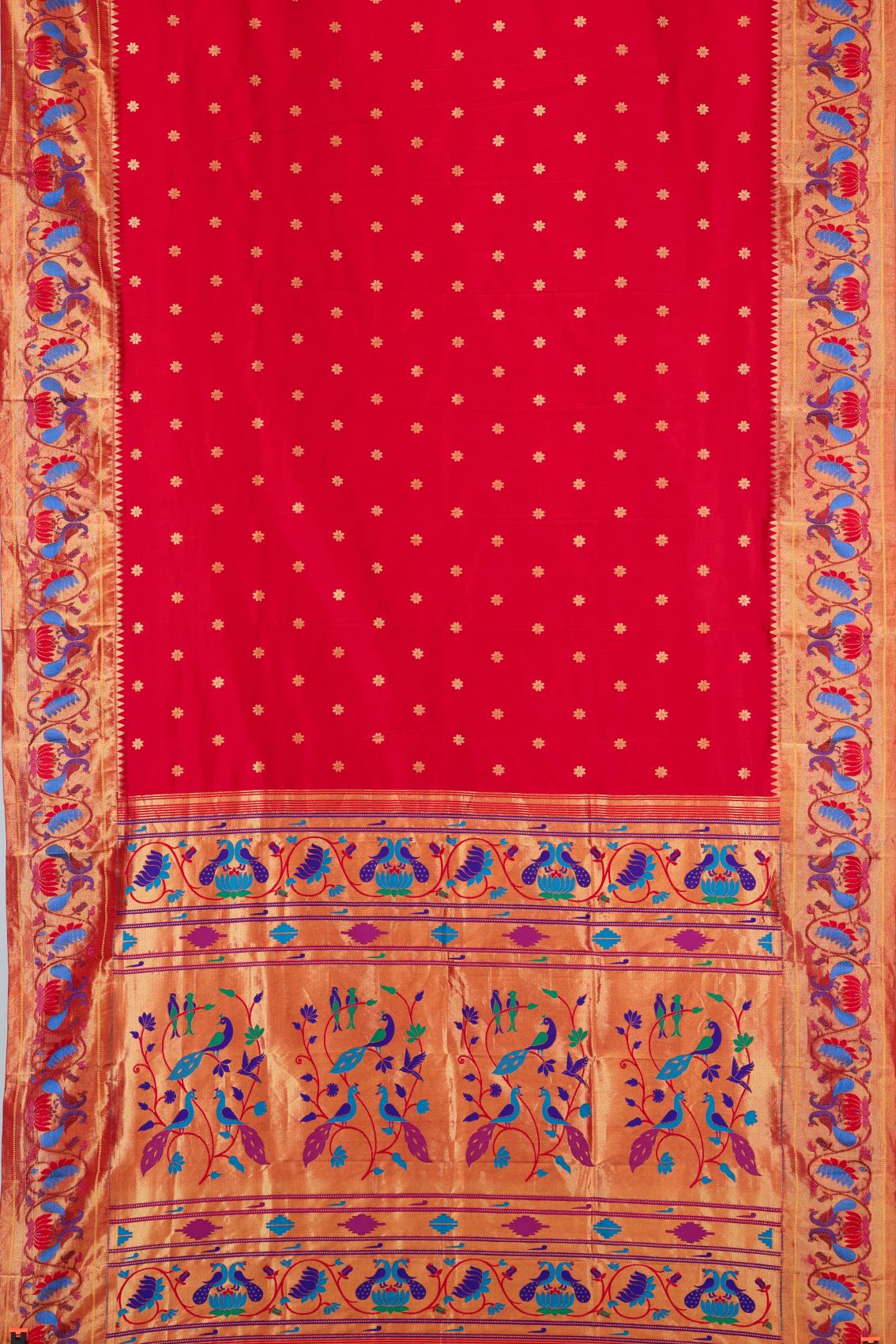 Traditional Peacock Meena Border Saree