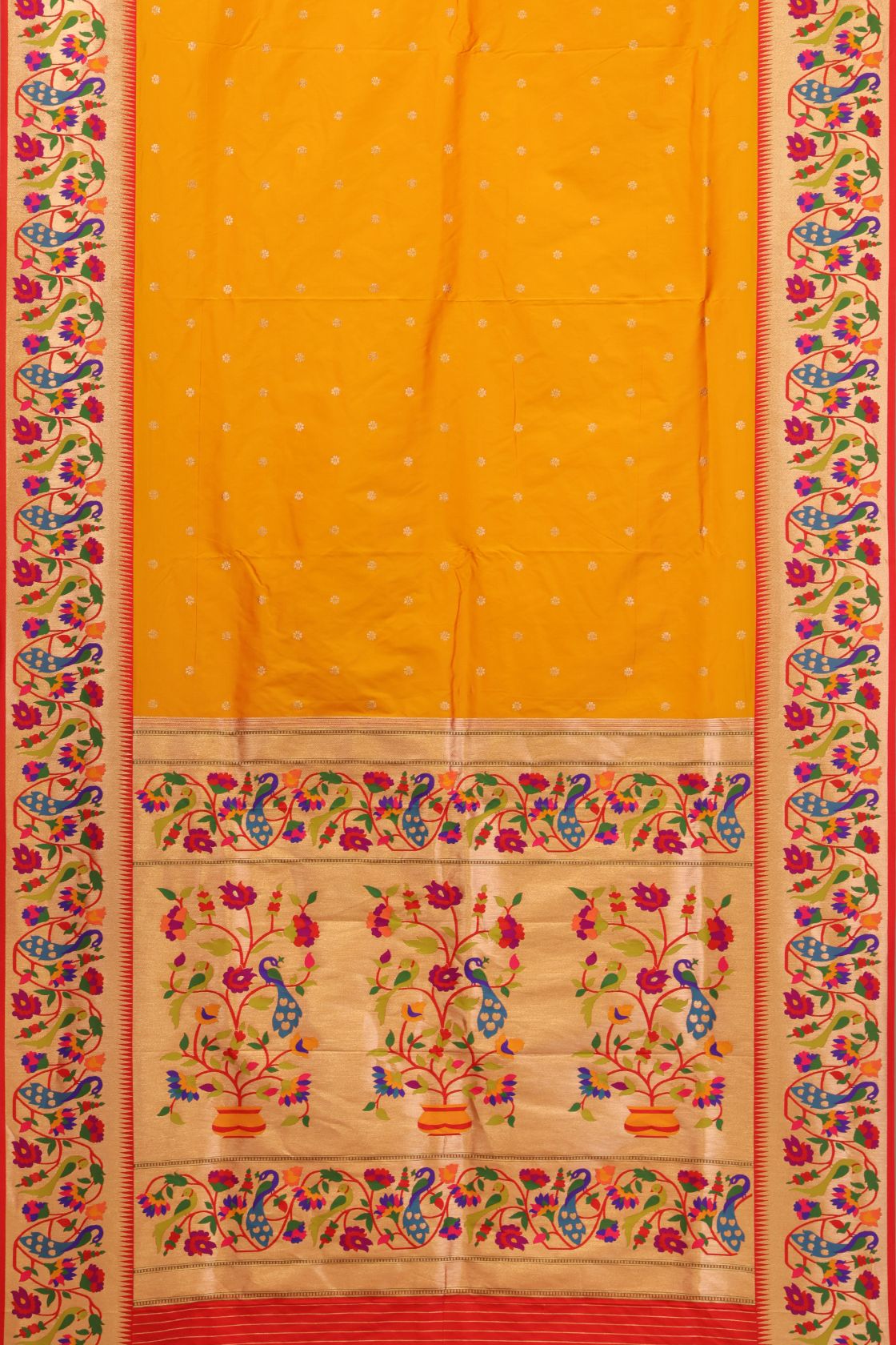 Designer Peacock Parrot Border Saree