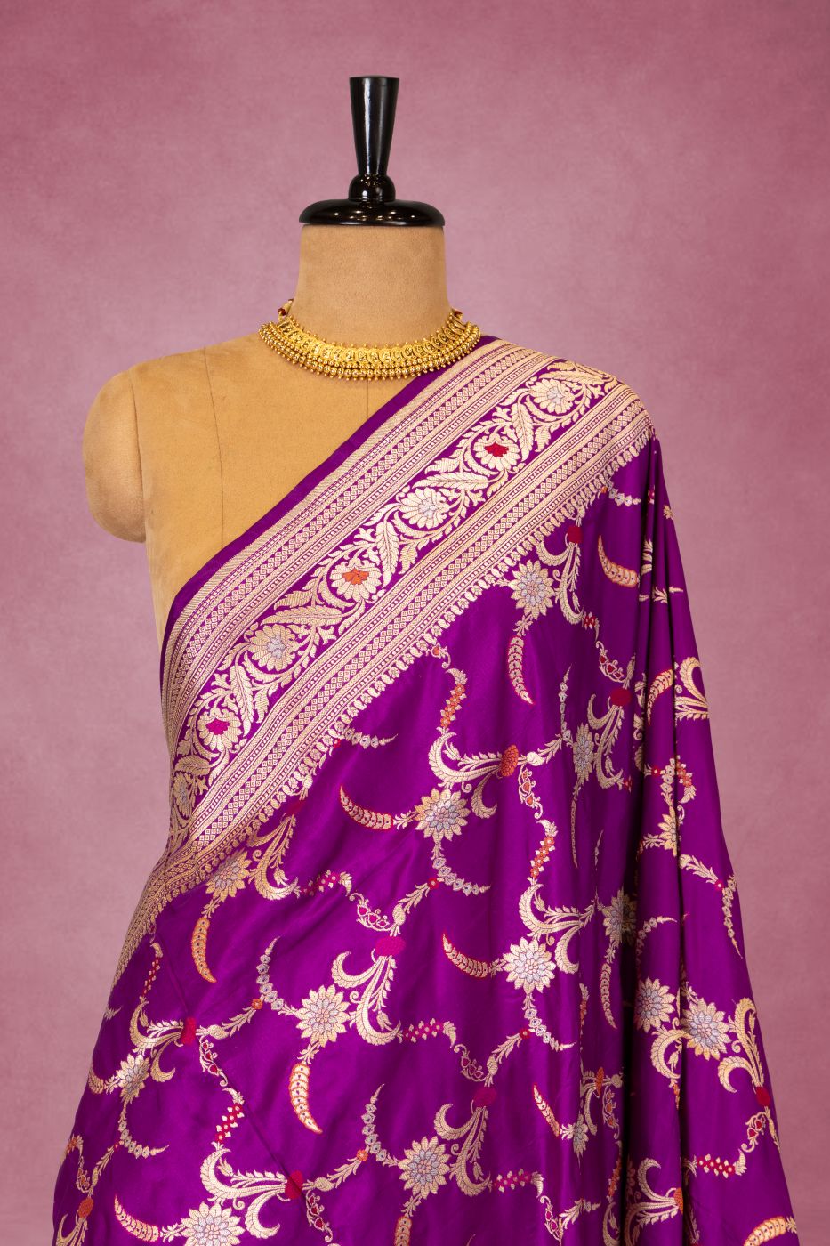 Banarasi Katan Meena Jaal Saree