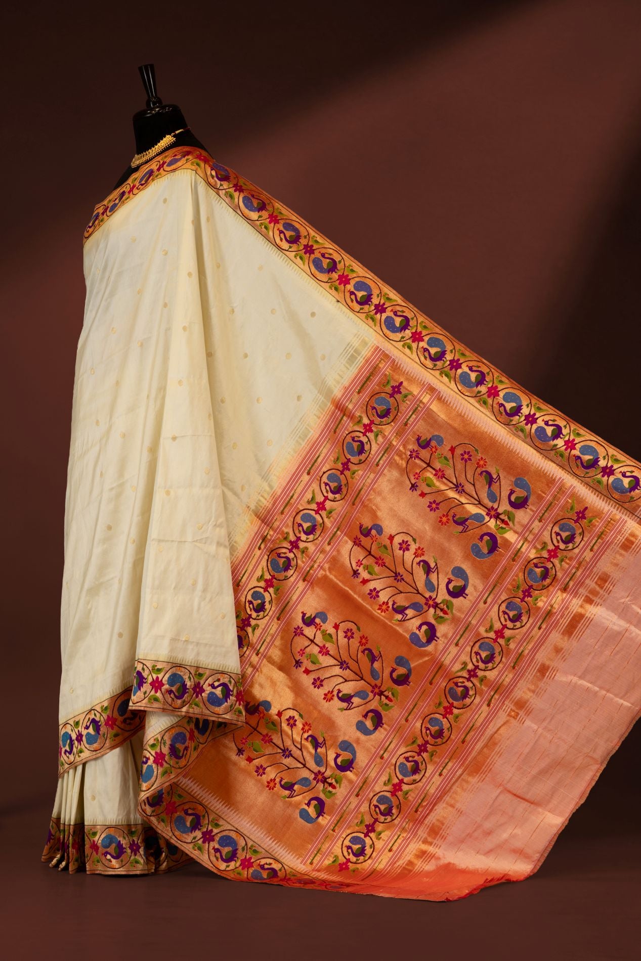 Handloom Bangdi Mor Paithani