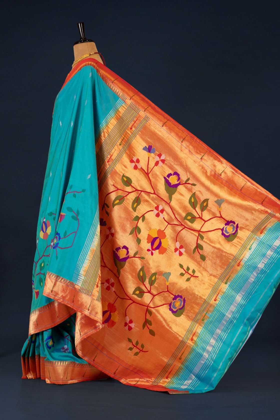 Handloom Half Allover Brocade Paithani