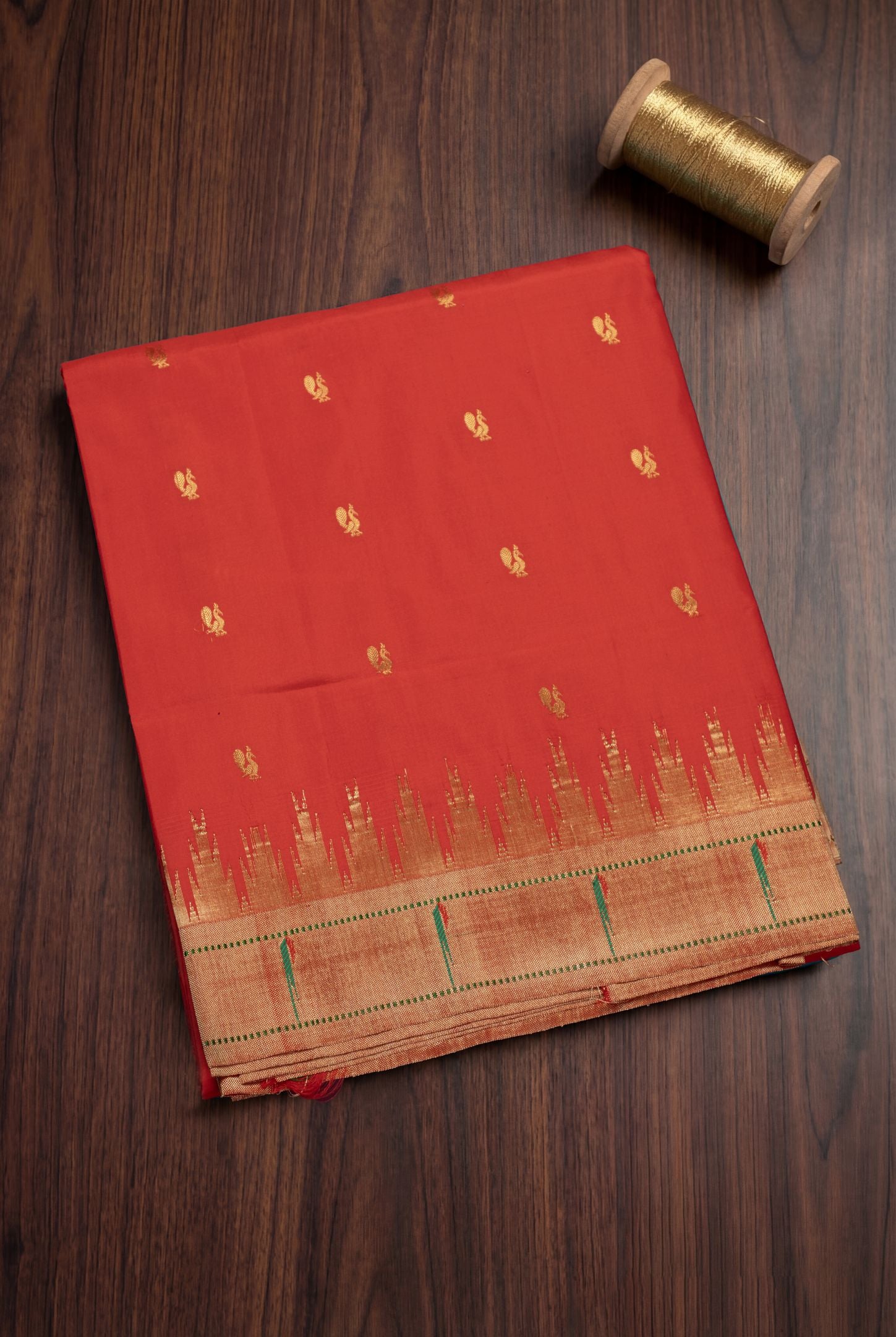 Traditional Pure Silk Temple Muniya Border Saree