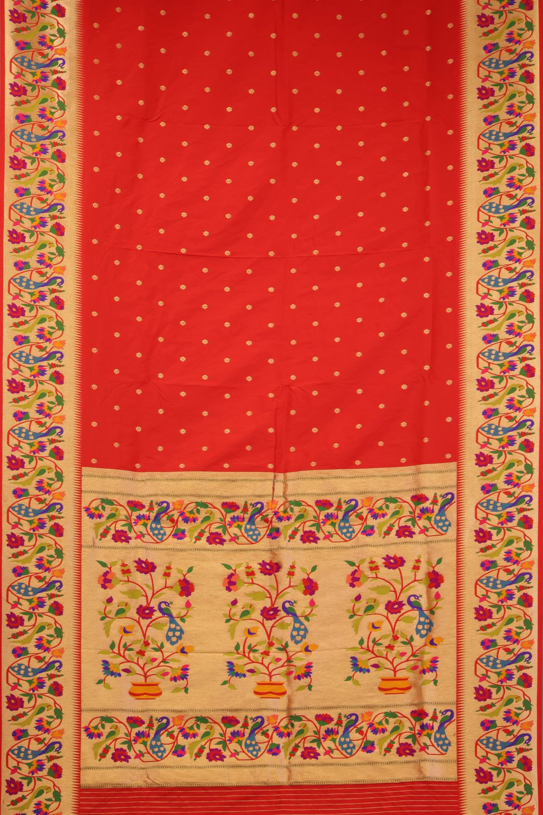 Designer Peacock Parrot Border Saree