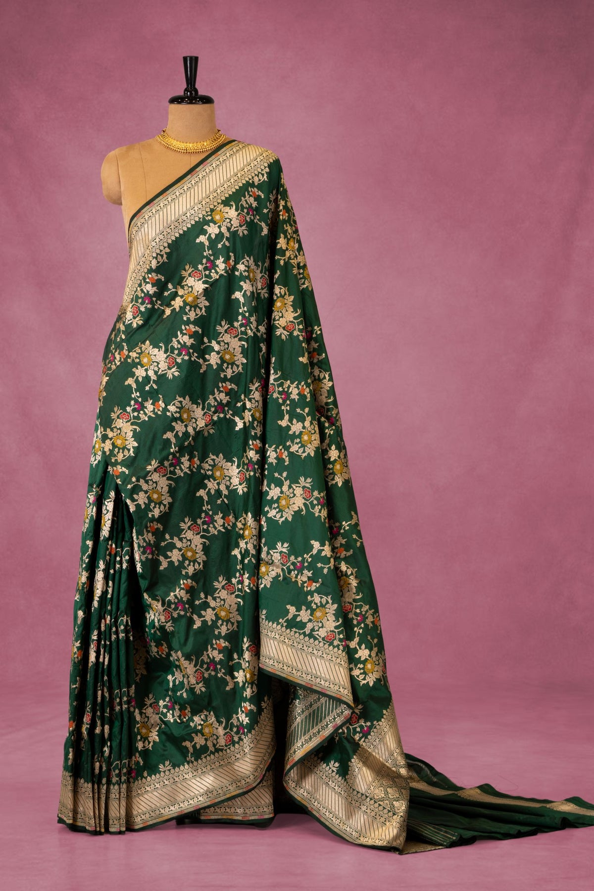 Banarasi Katan Meena Jaal Saree