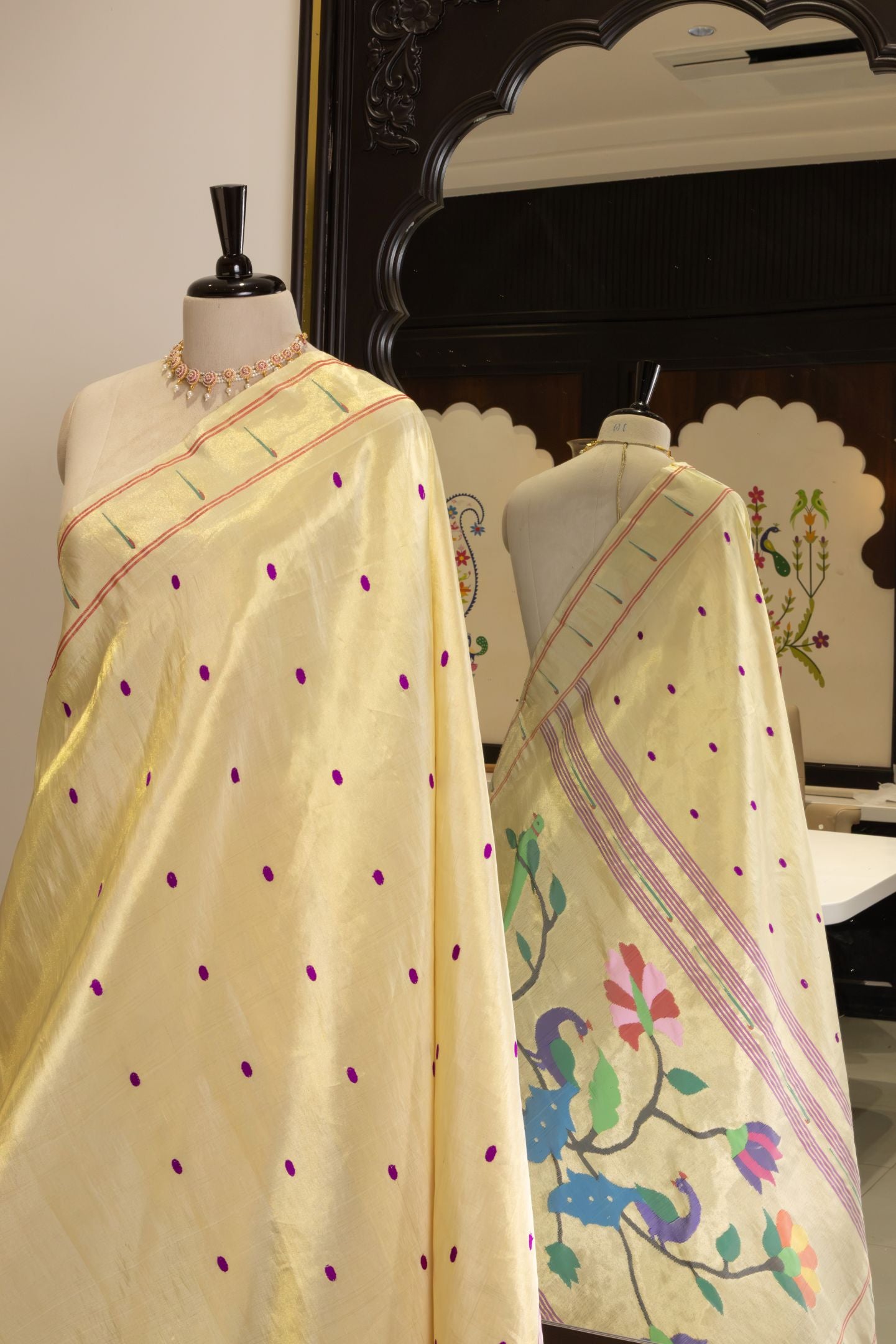 Handloom Tissue Designer Muniya Paithani