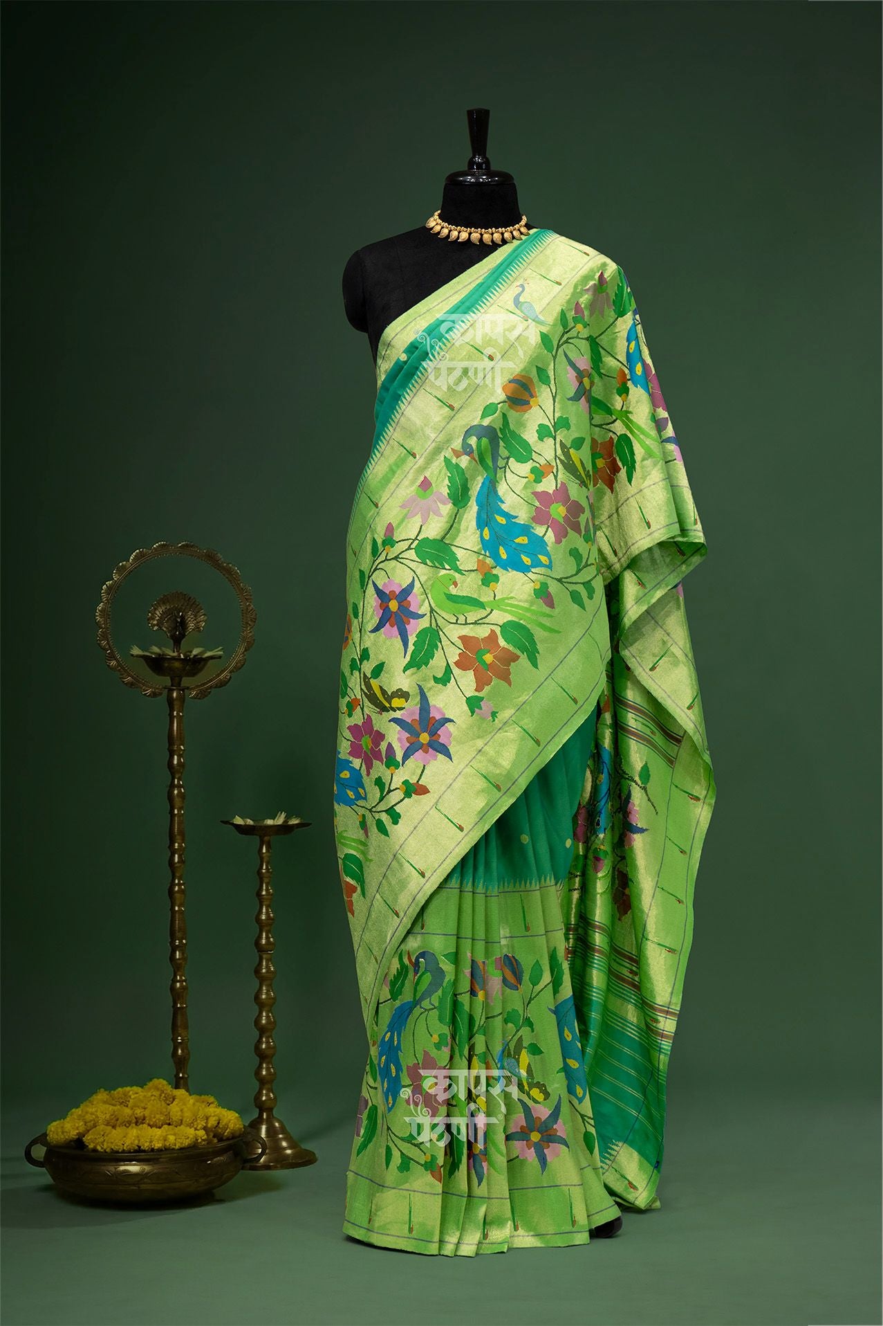 Hand Woven Half All Over Brocade Paithani