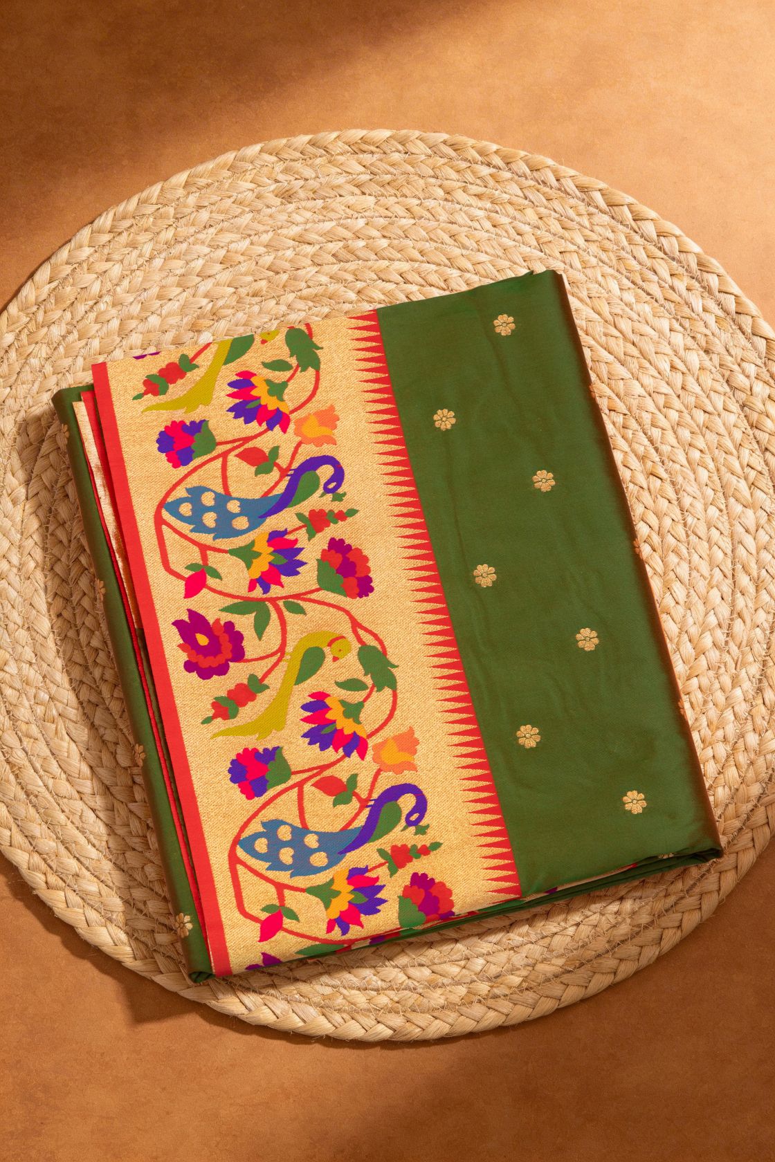 Designer Peacock Parrot Border Saree