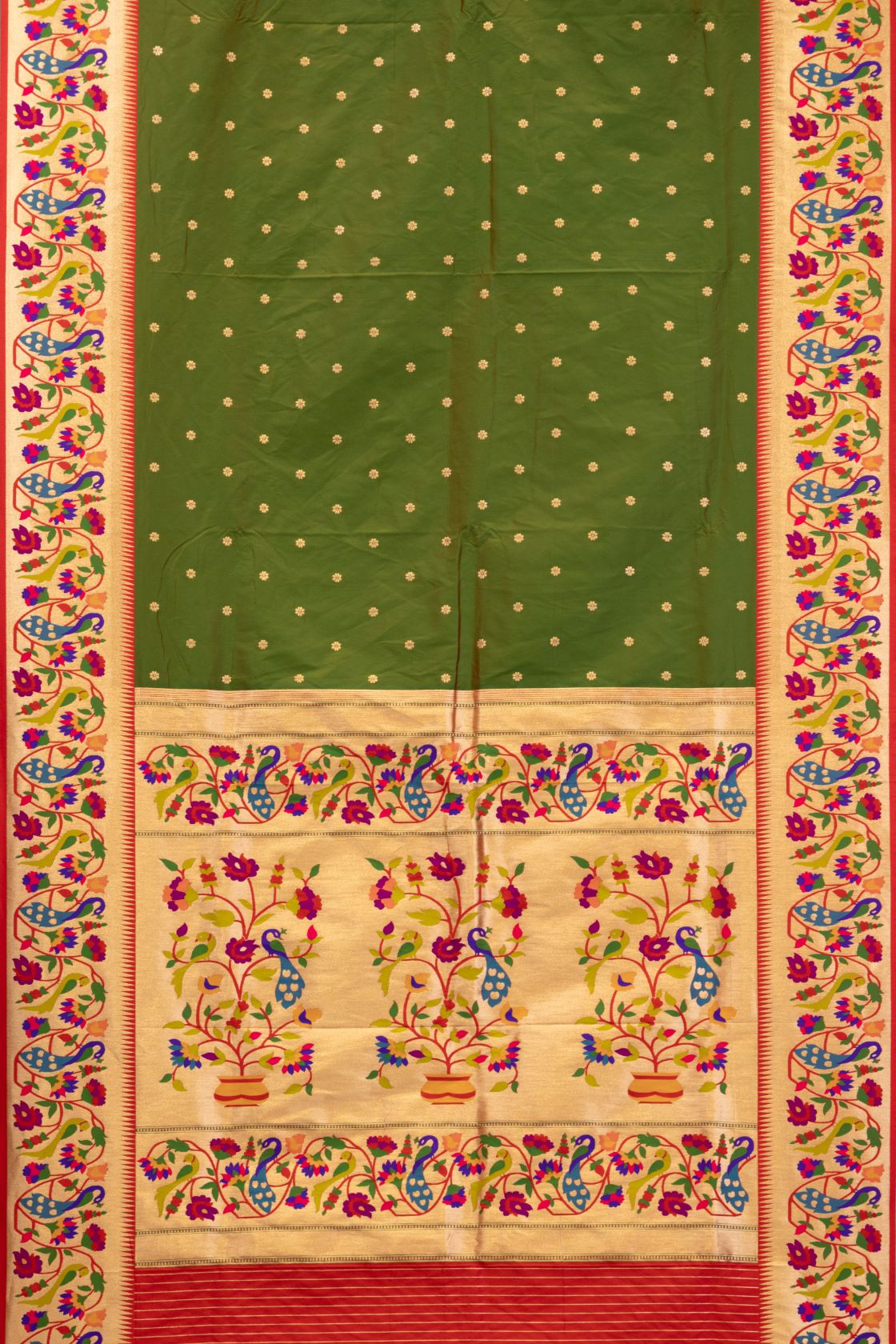 Designer Peacock Parrot Border Saree