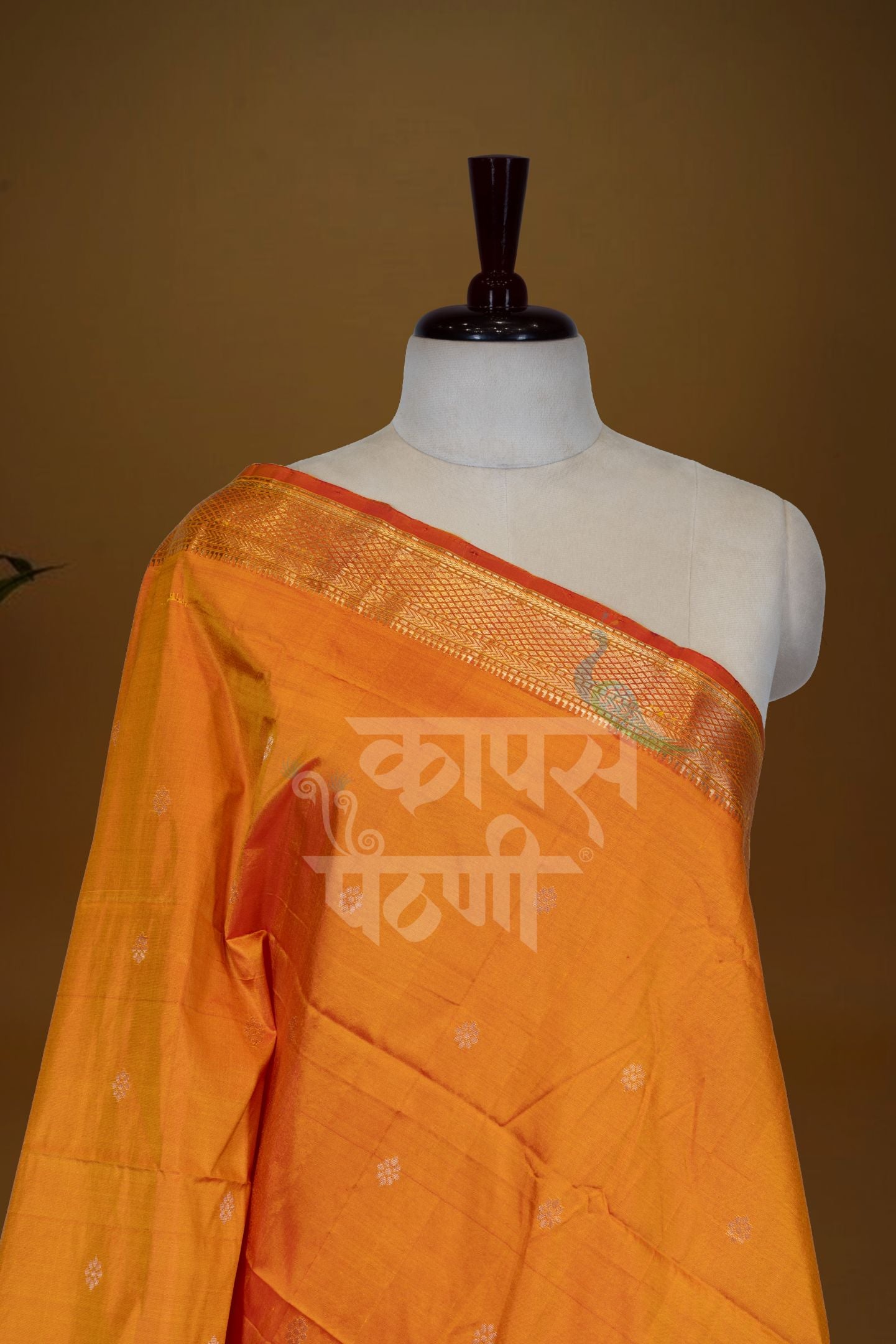 Traditional Pure Silk Narali Border Dupatta