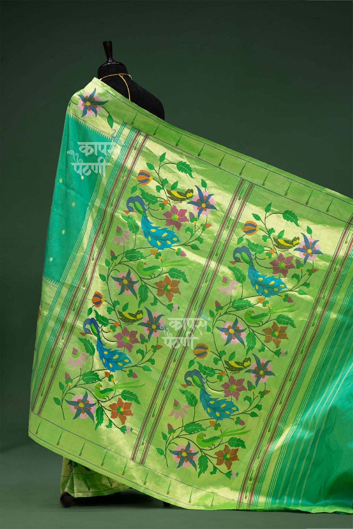 Hand Woven Half All Over Brocade Paithani