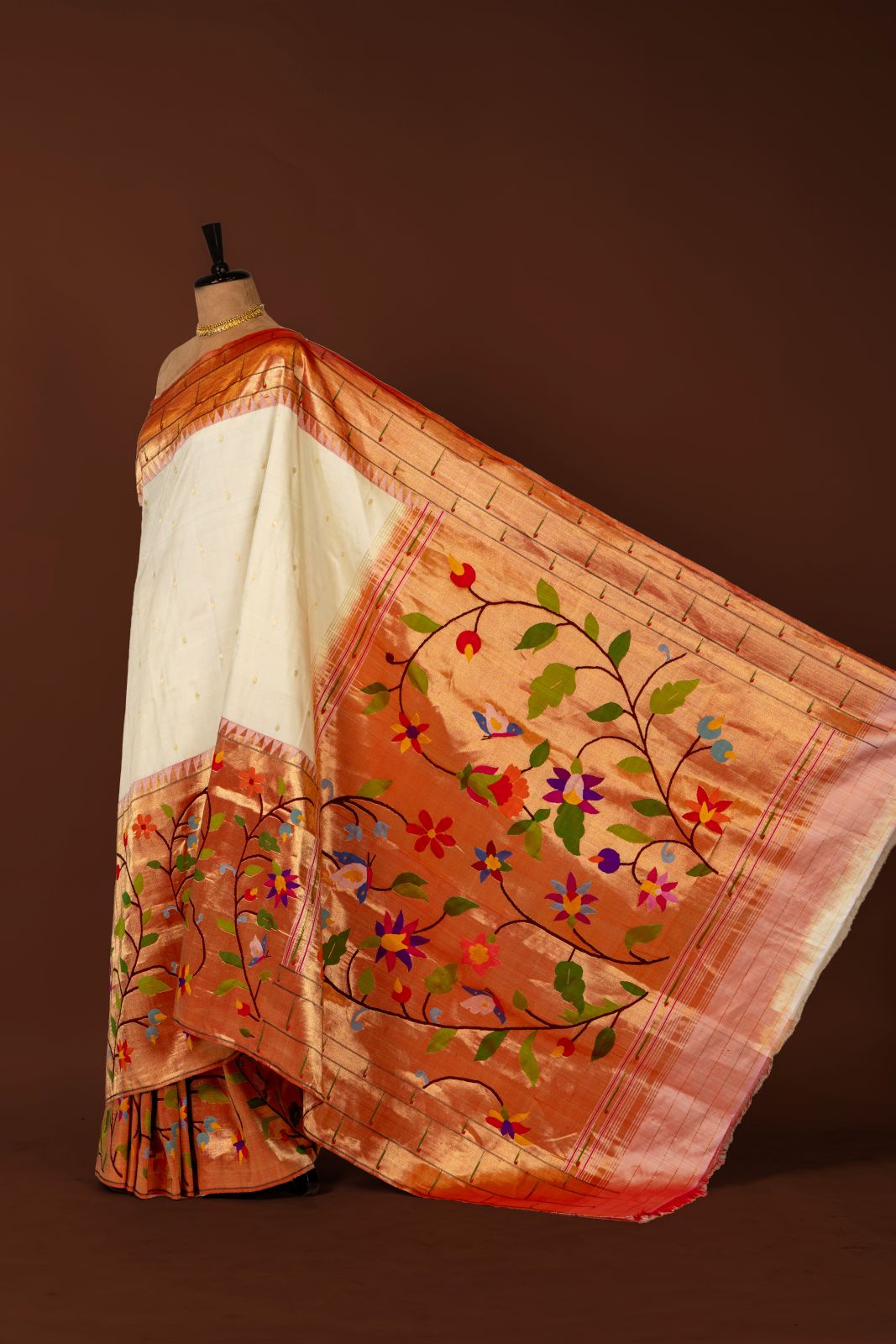 Handloom Half Allover Brocade Paithani