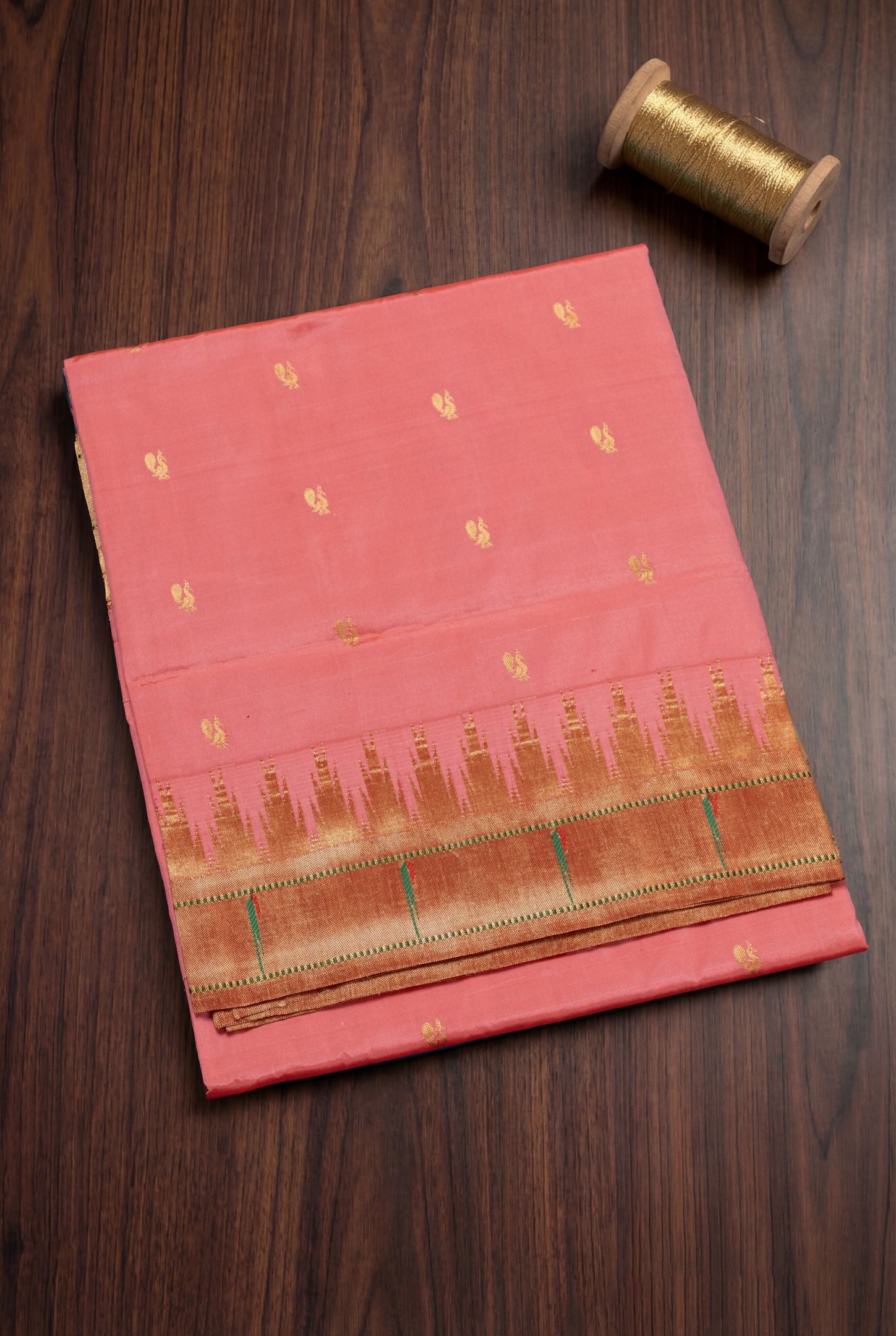 Traditional Pure Silk Temple Muniya Border Saree