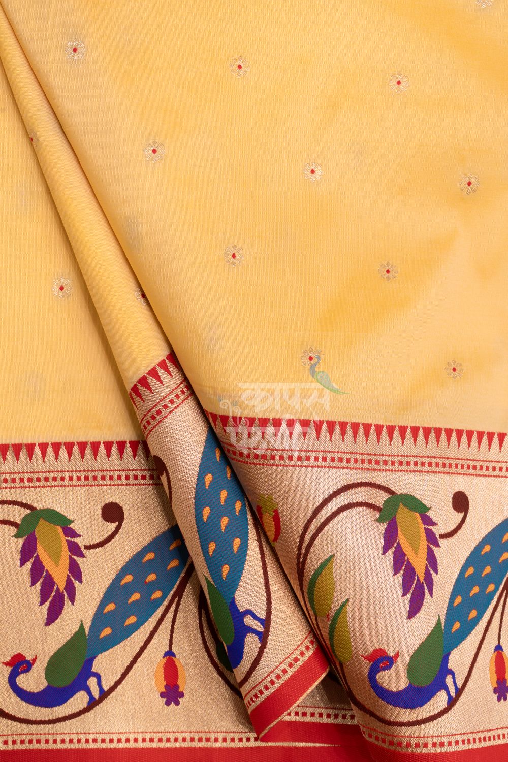Designer Peacock Parrot Floral Border Saree