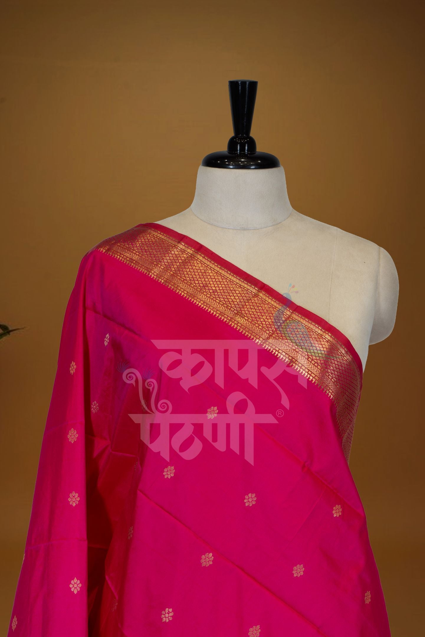 Traditional Pure Silk Narali Border Dupatta