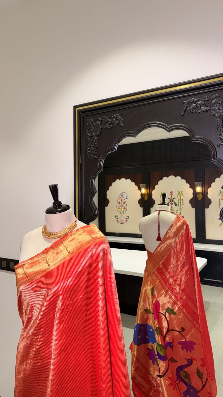Hand Woven Stripe Tissue Designer Muniya Paithani