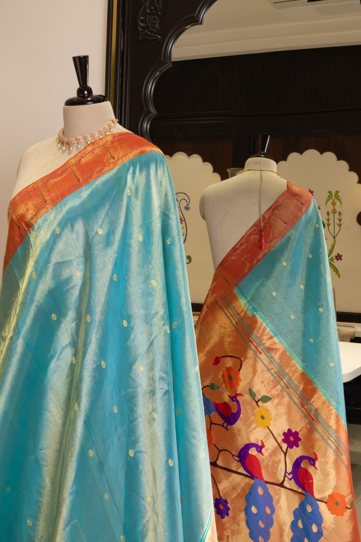 Handloom Tissue Designer Muniya Paithani