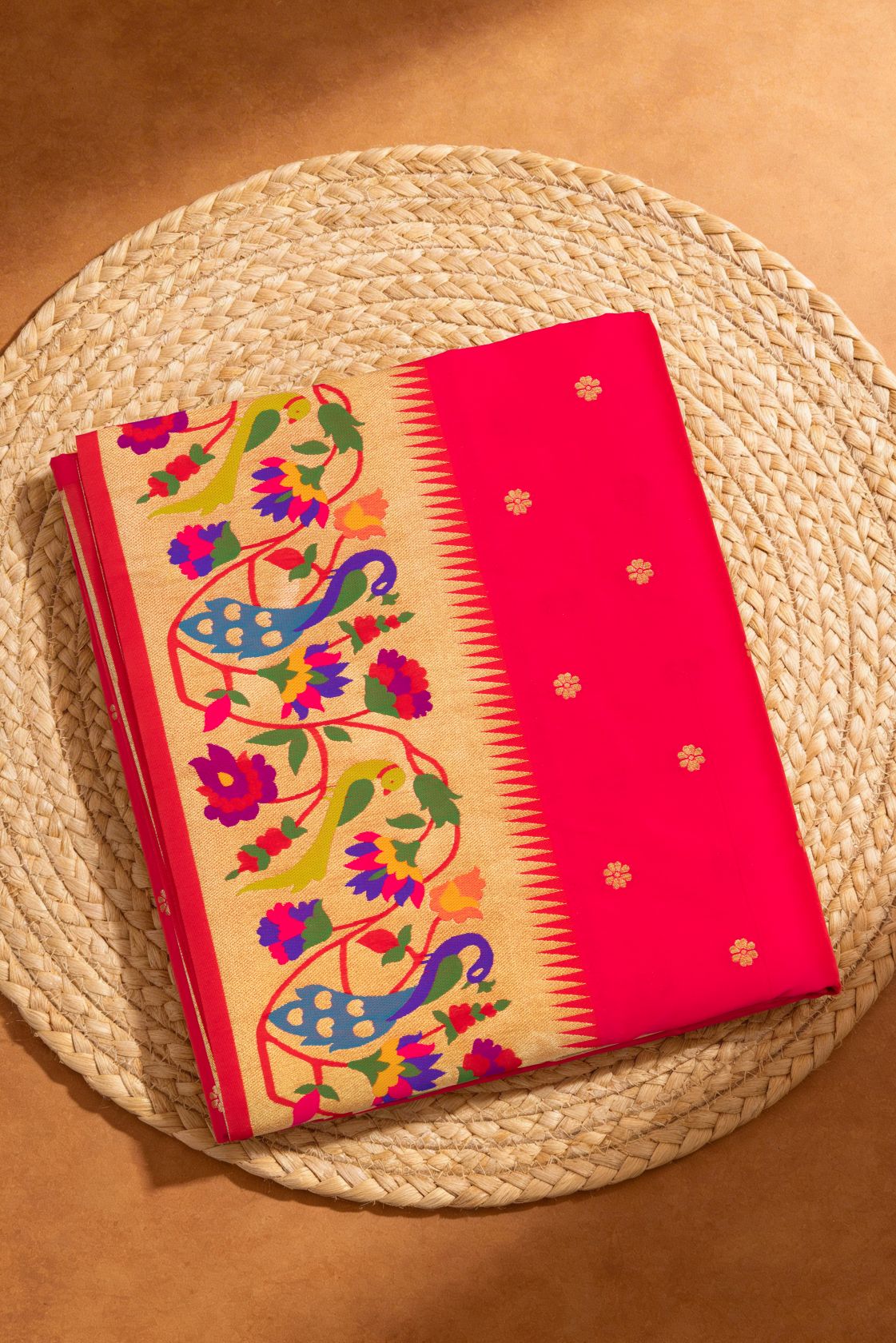 Designer Peacock Parrot Border Saree