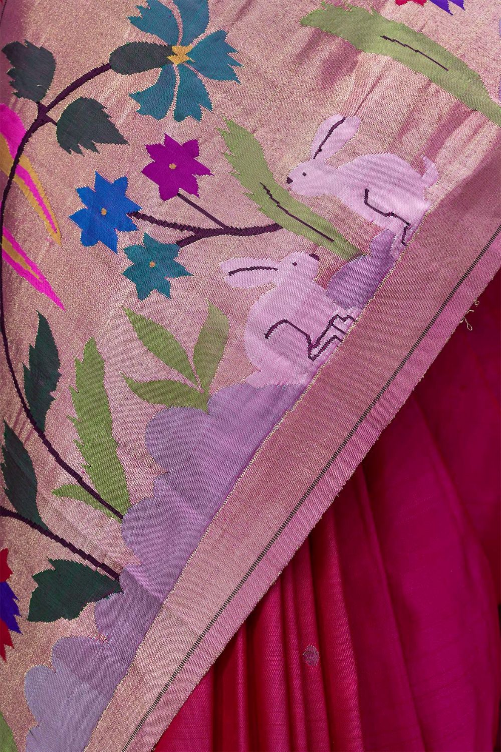 Hand Woven Half All Over Brocade Paithani