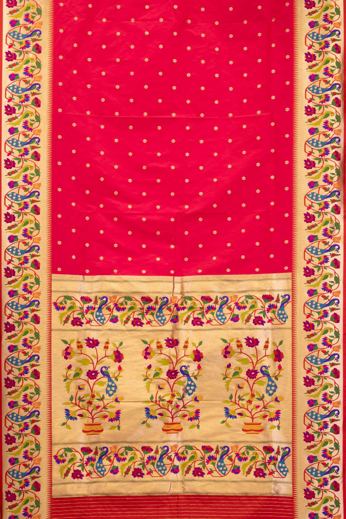 Designer Peacock Parrot Border Saree