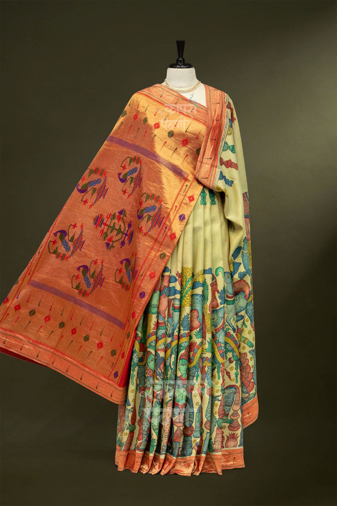 Traditional Kalamkari Saree