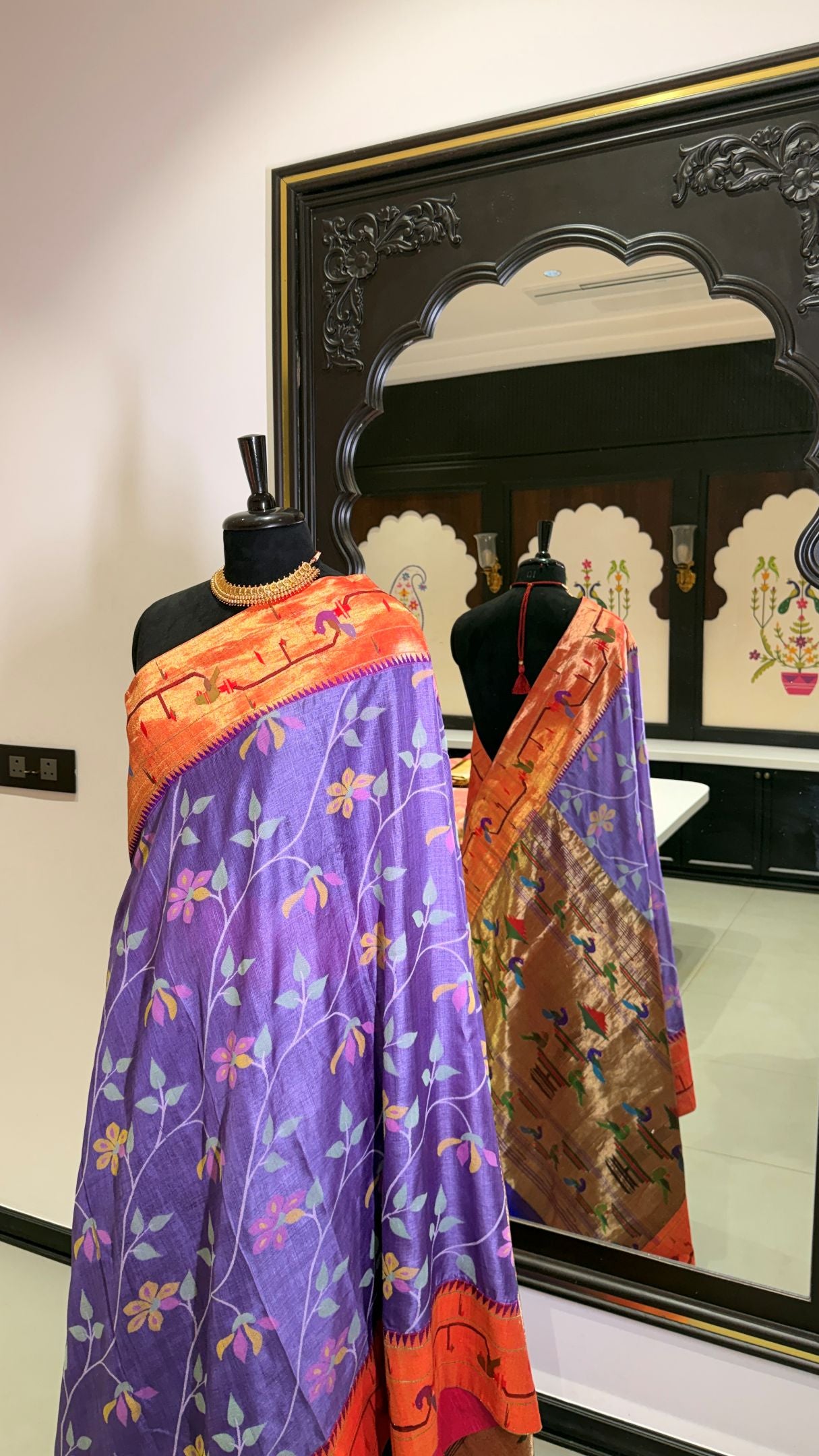 Handwoven Tussar Silk Fusion Paithani