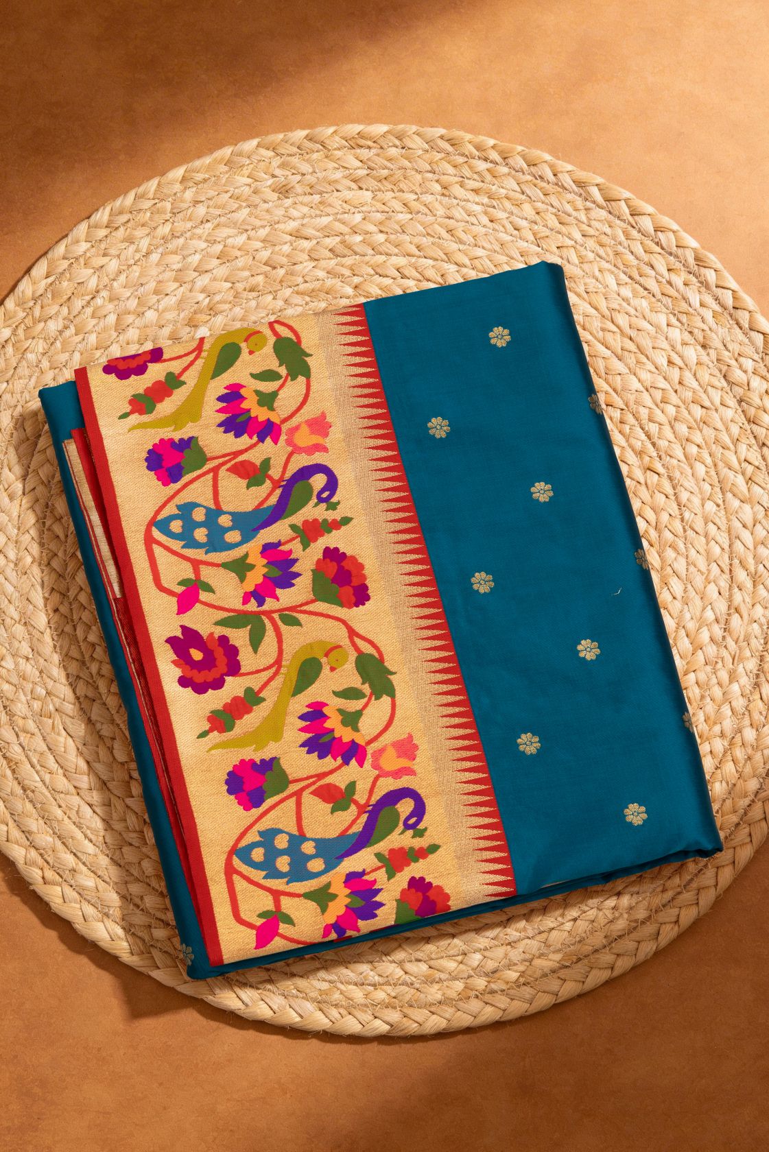 Designer Peacock Parrot Border Saree