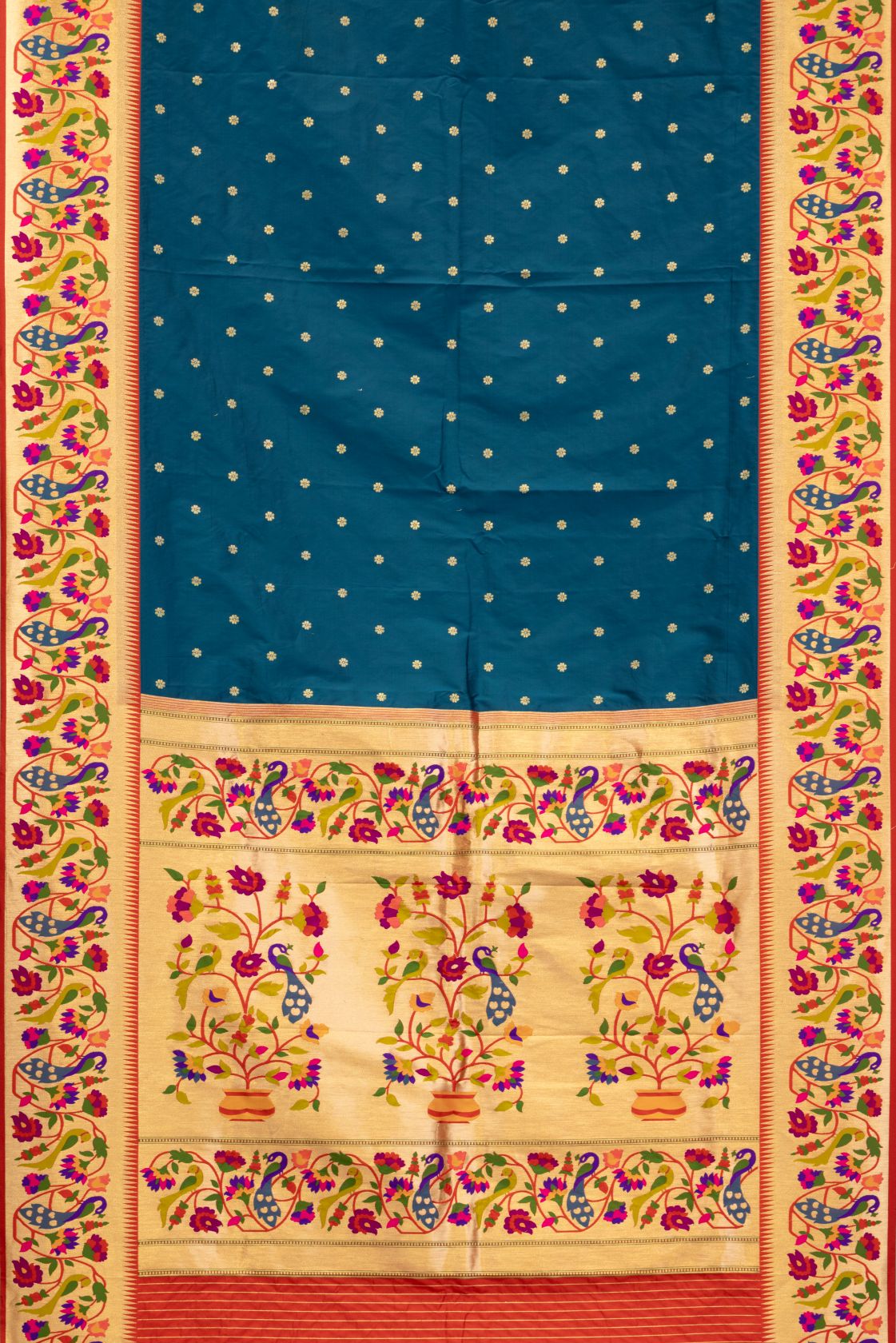 Designer Peacock Parrot Border Saree