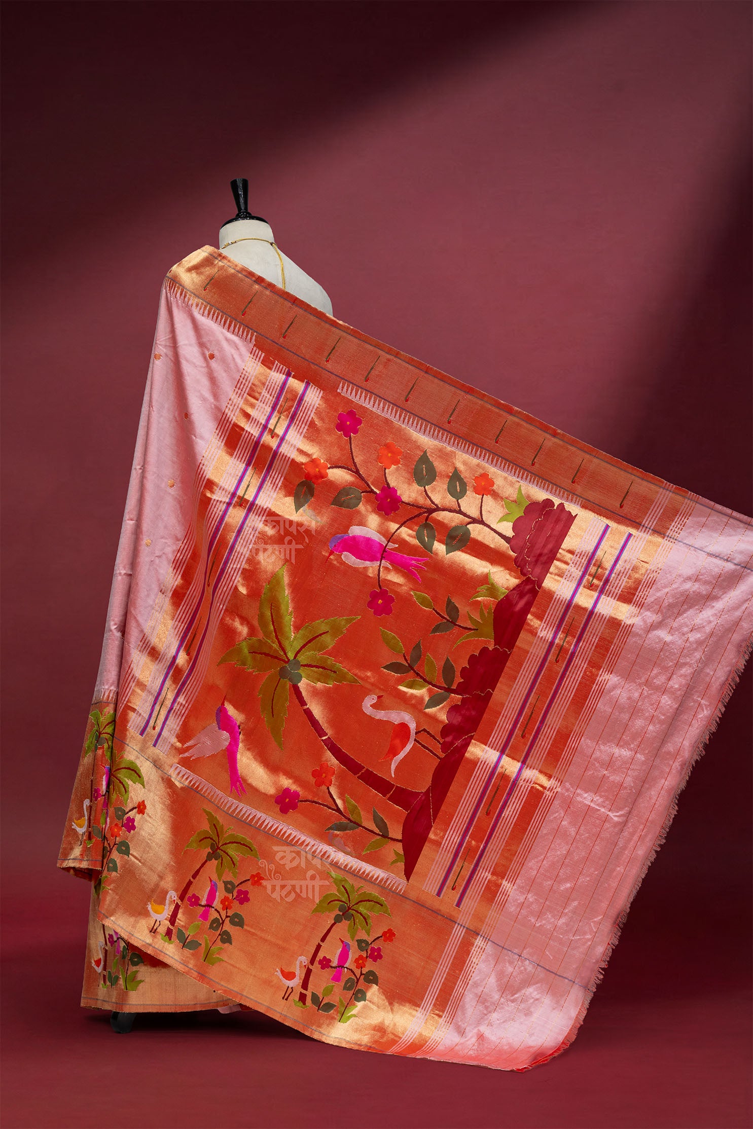 Hand Woven Half All Over Brocade Paithani