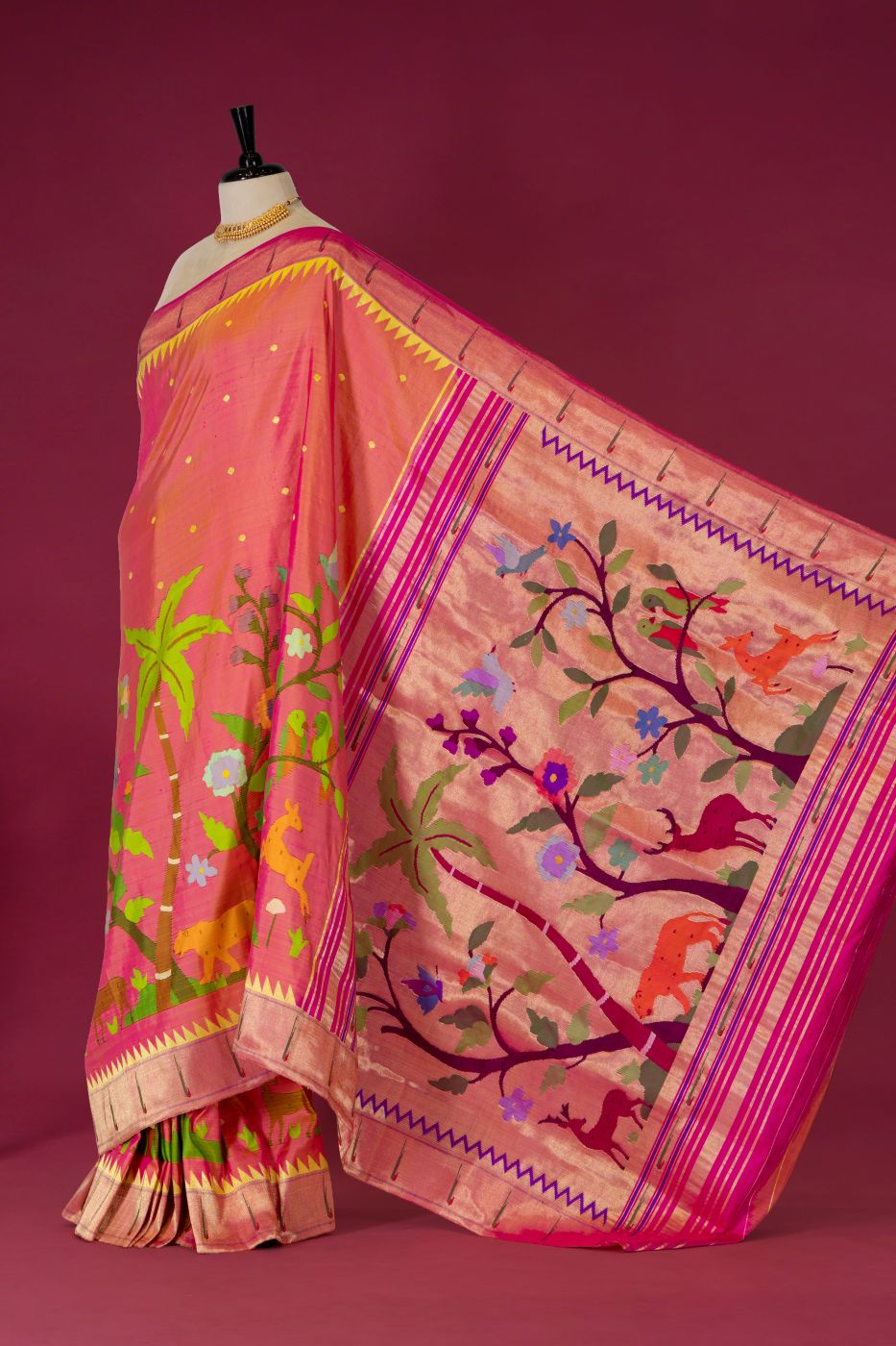 Handloom Half Allover Brocade Paithani