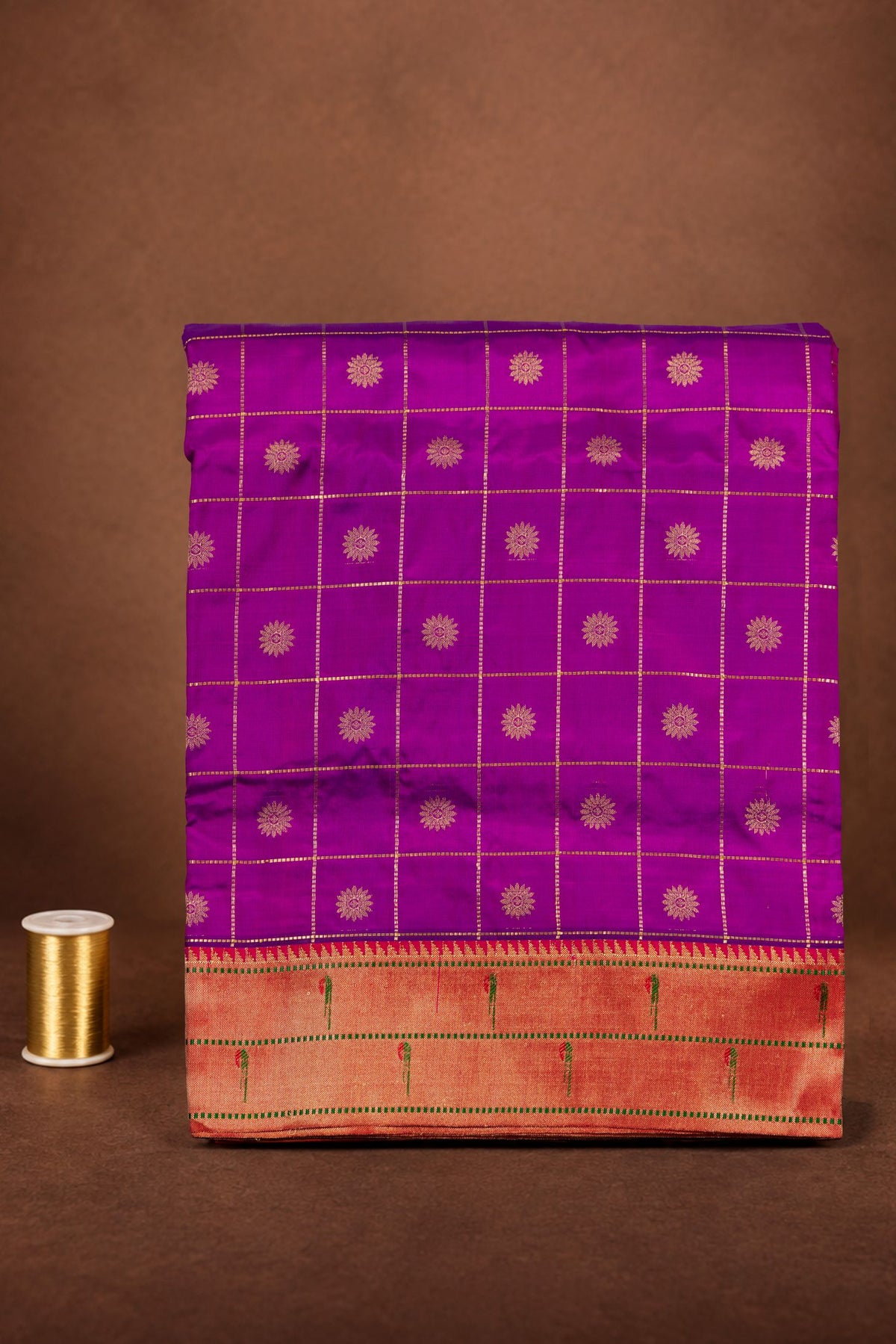 Indrayani Checks Alternate Floral Butta Saree