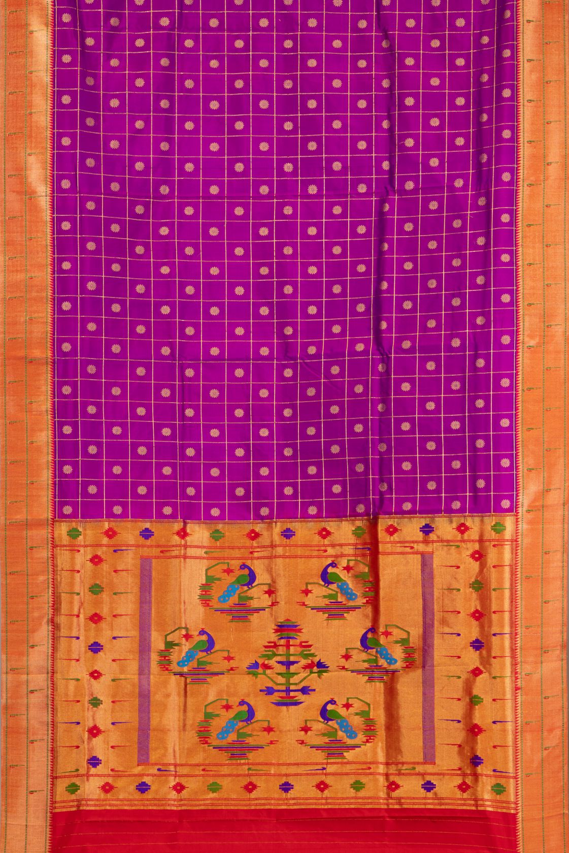 Indrayani Checks Alternate Floral Butta Saree